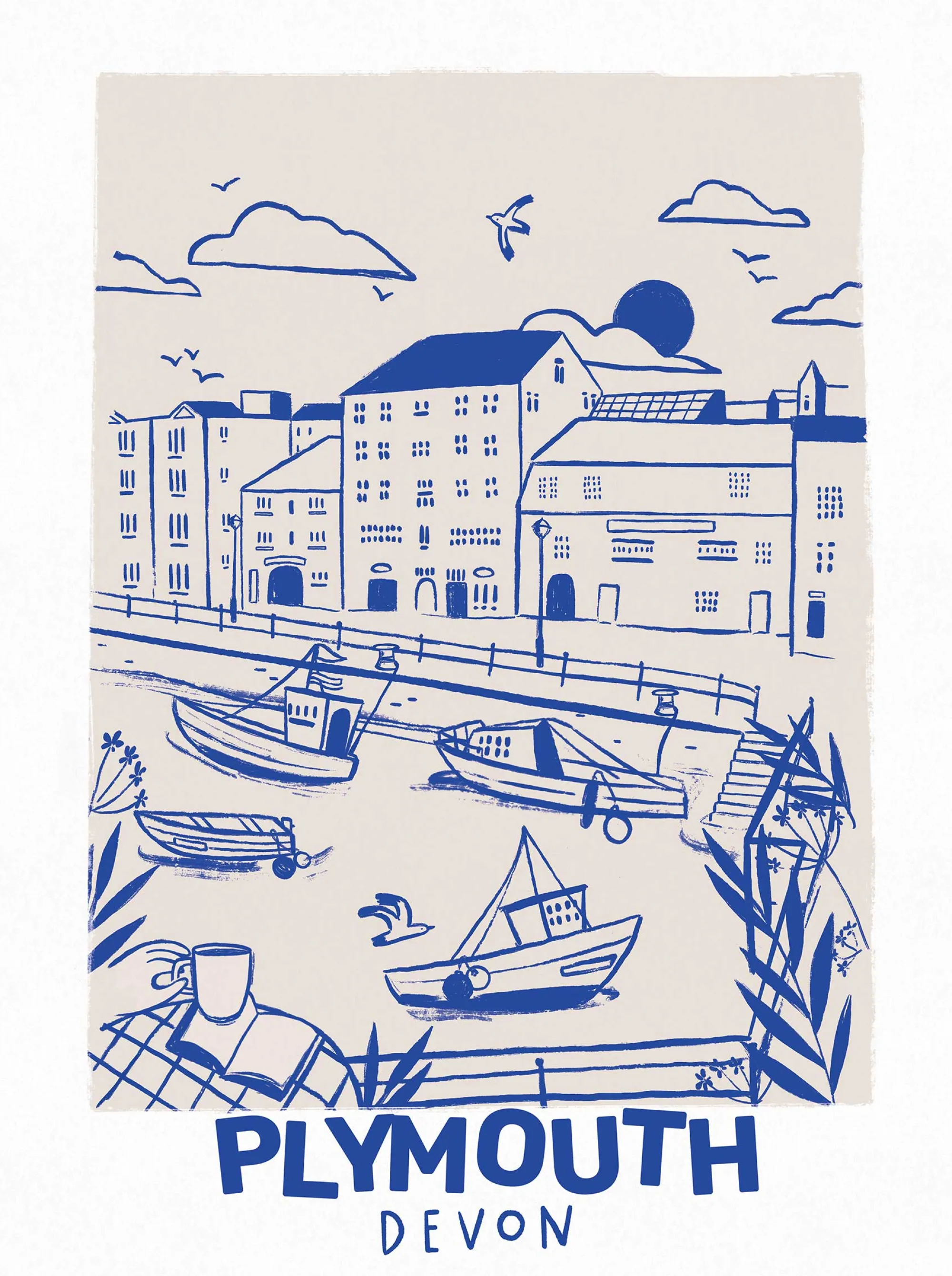 Unframed Prints*Whistlefish Plymouth Large Art Print