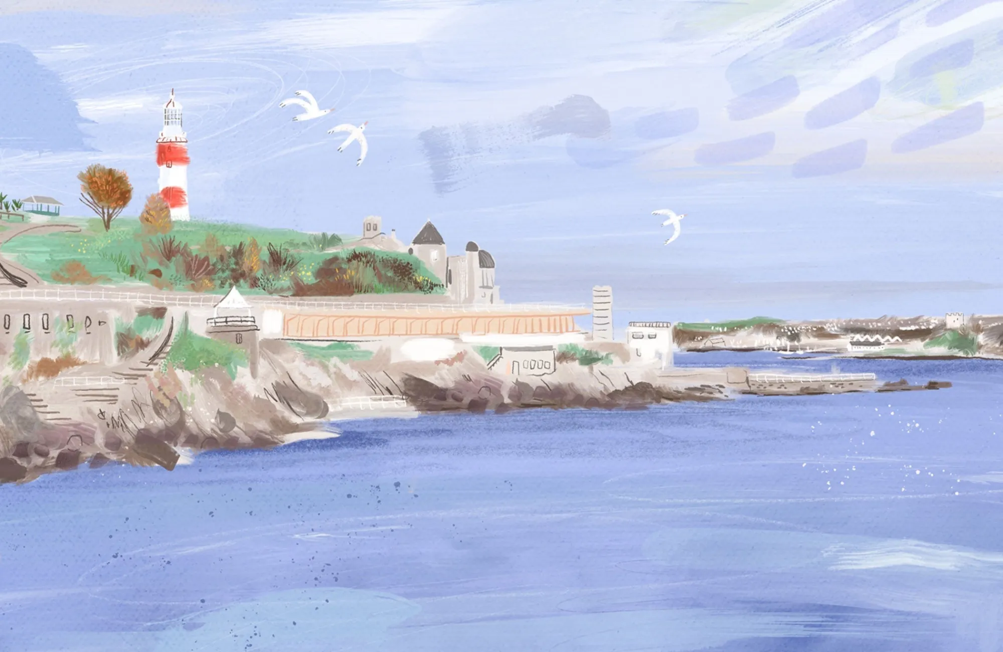 Unframed Prints*Whistlefish Plymouth Large Art Print