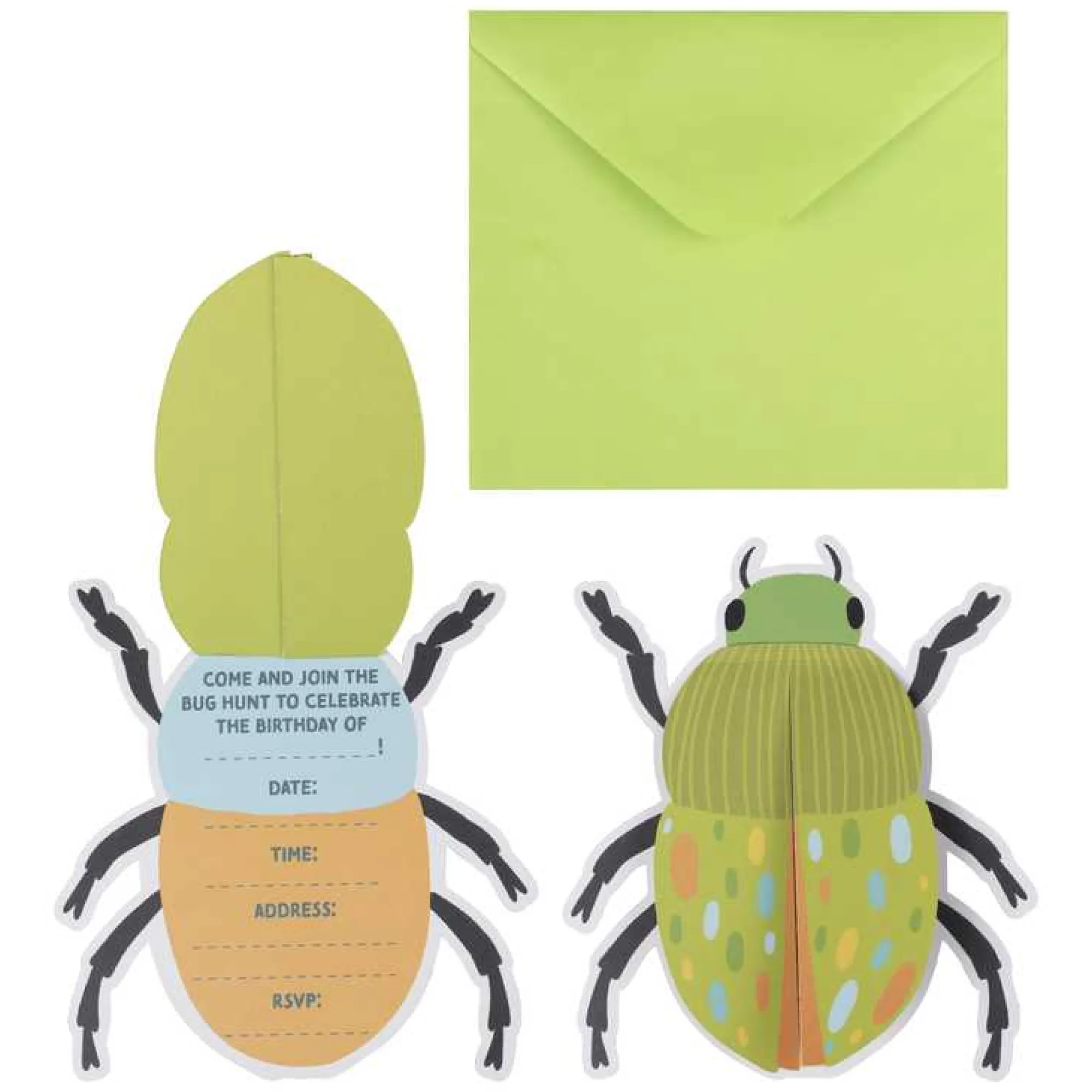 Birthday|Animal*Whistlefish Pop Up Bug Party Invitations