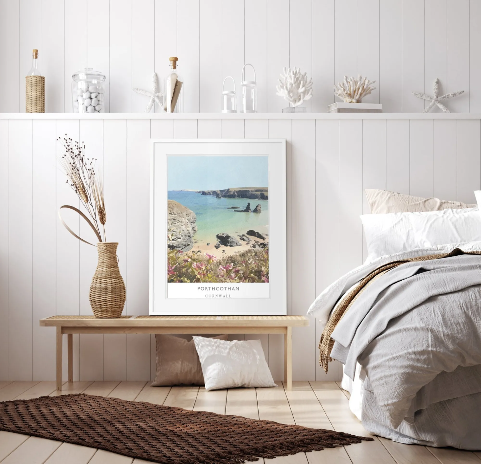 Travel|Framed Prints*Whistlefish Porthcothan Large Framed Print