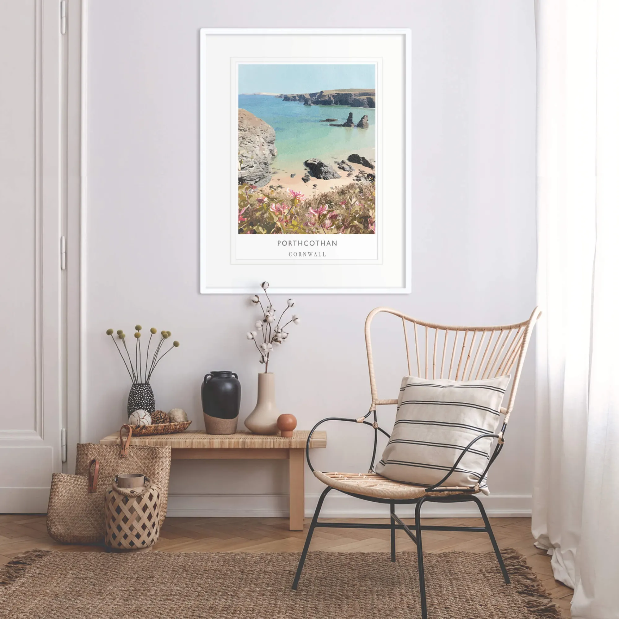 Travel|Framed Prints*Whistlefish Porthcothan Large Framed Print