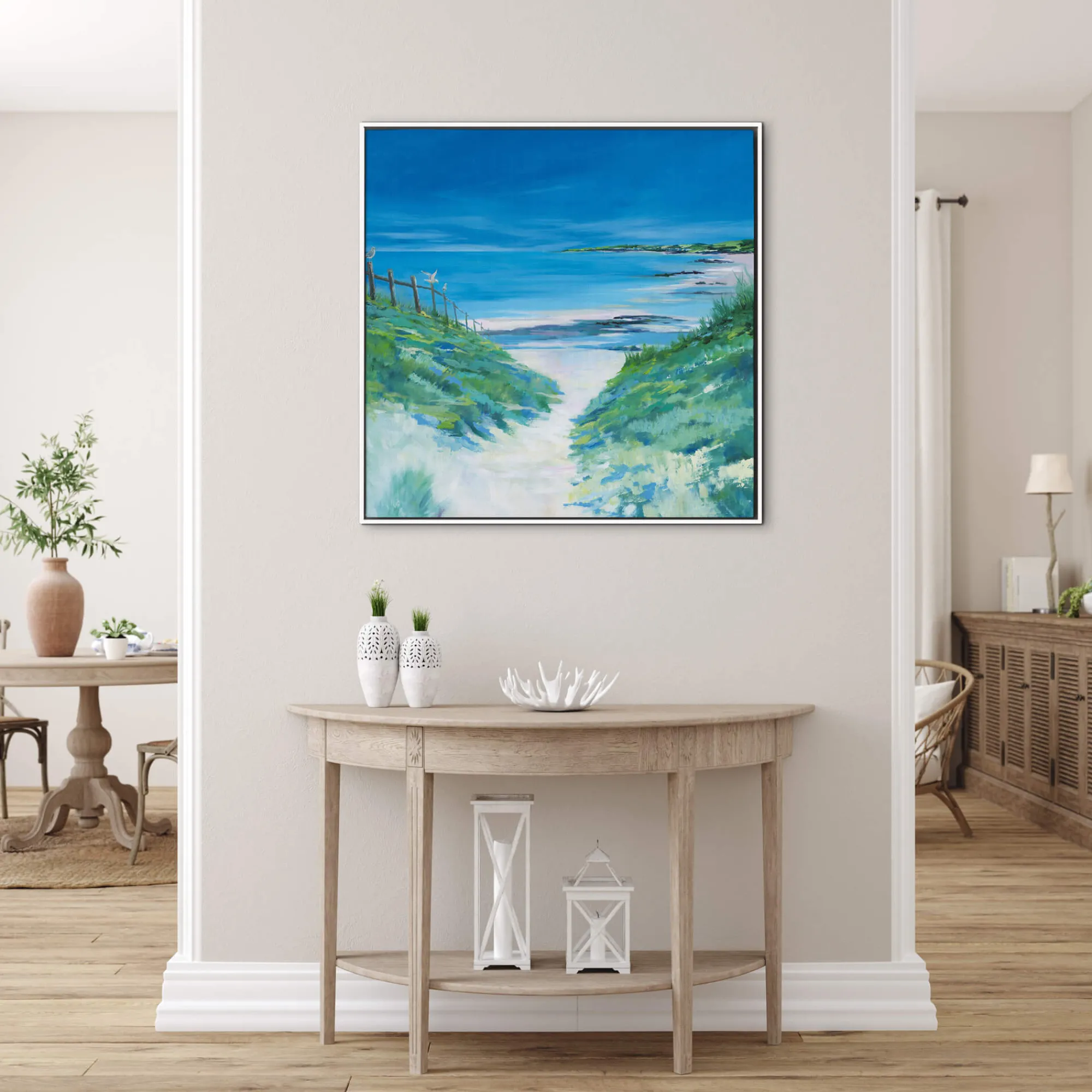 Cornwall|Coastal Scenes*Whistlefish Porthcurinck Beach Framed Canvas