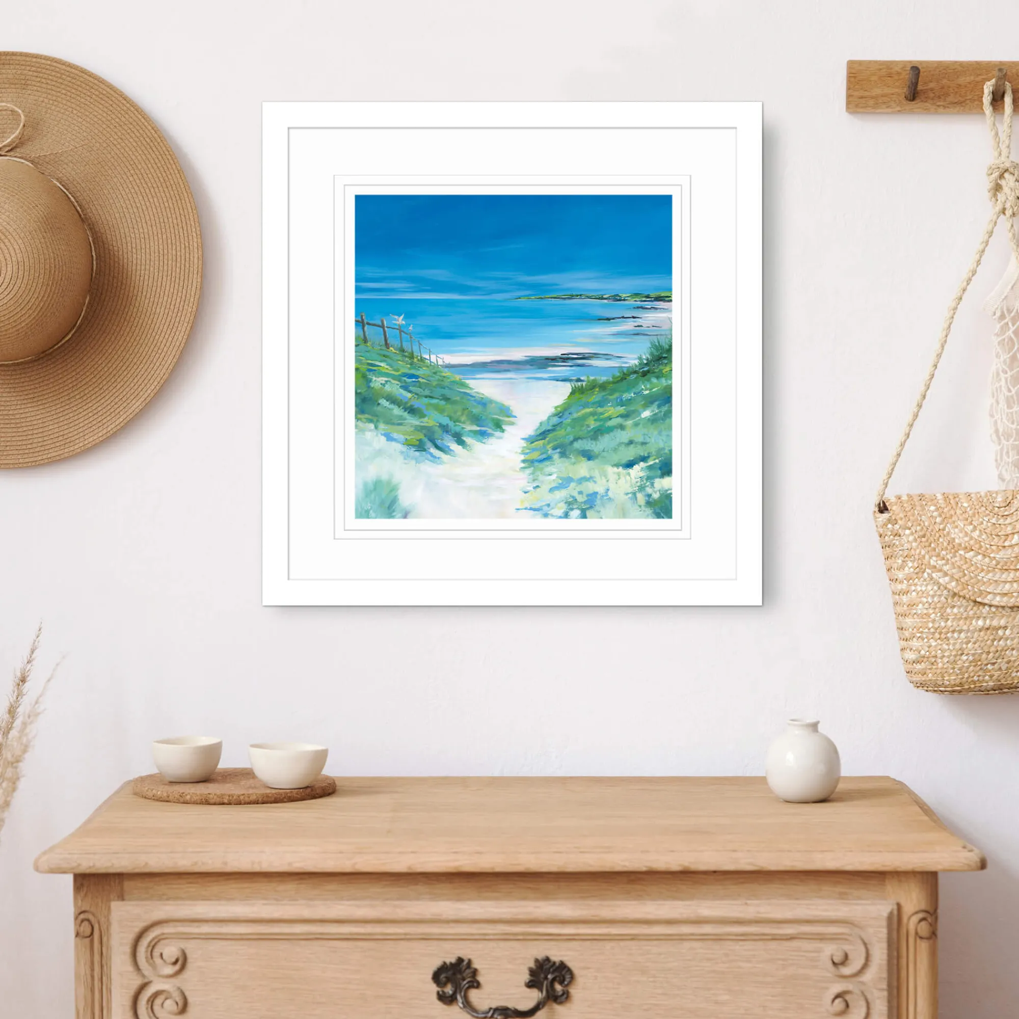 Cornwall|Coastal Scenes*Whistlefish Porthcurnick Beach Medium Framed Print