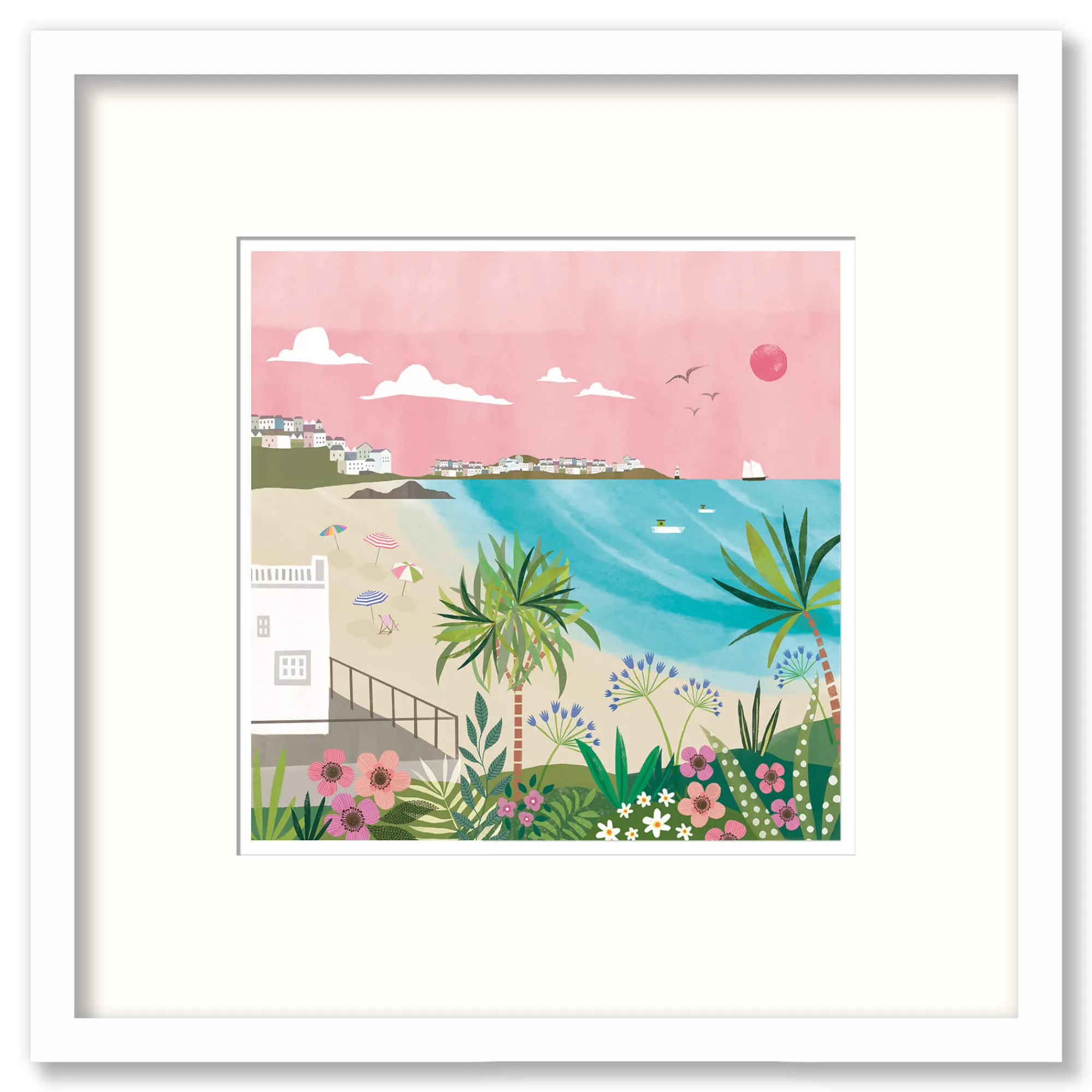 St Ives|Cornwall*Whistlefish Porthminster Beach Mini Framed Print