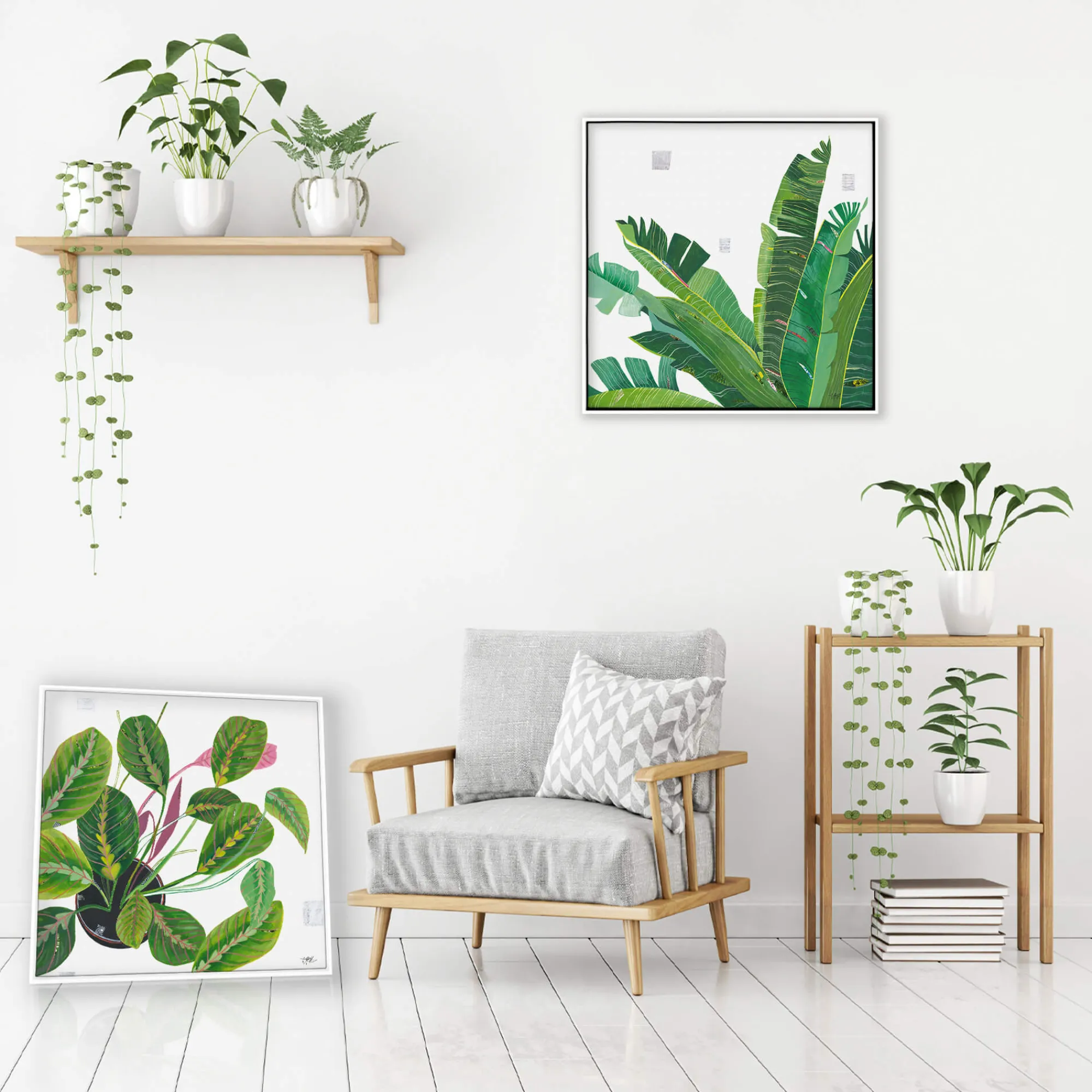 Framed Canvas*Whistlefish Prayer Plant Framed Canvas