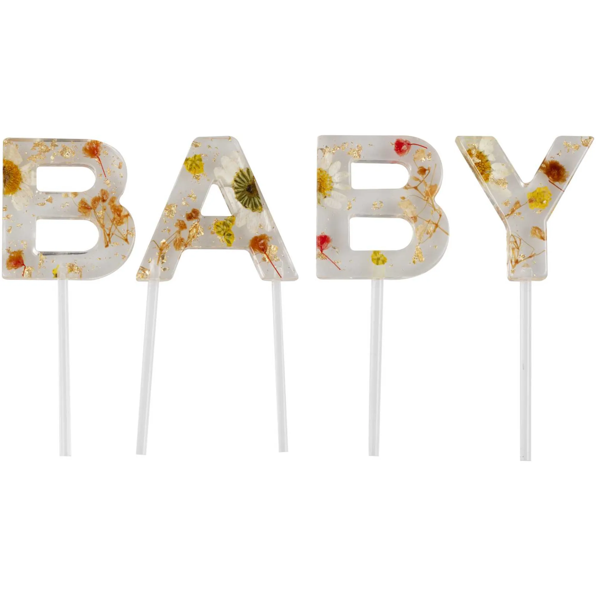 Cake Topper|Floral*Whistlefish Pressed Flower Baby Shower Cake Topper