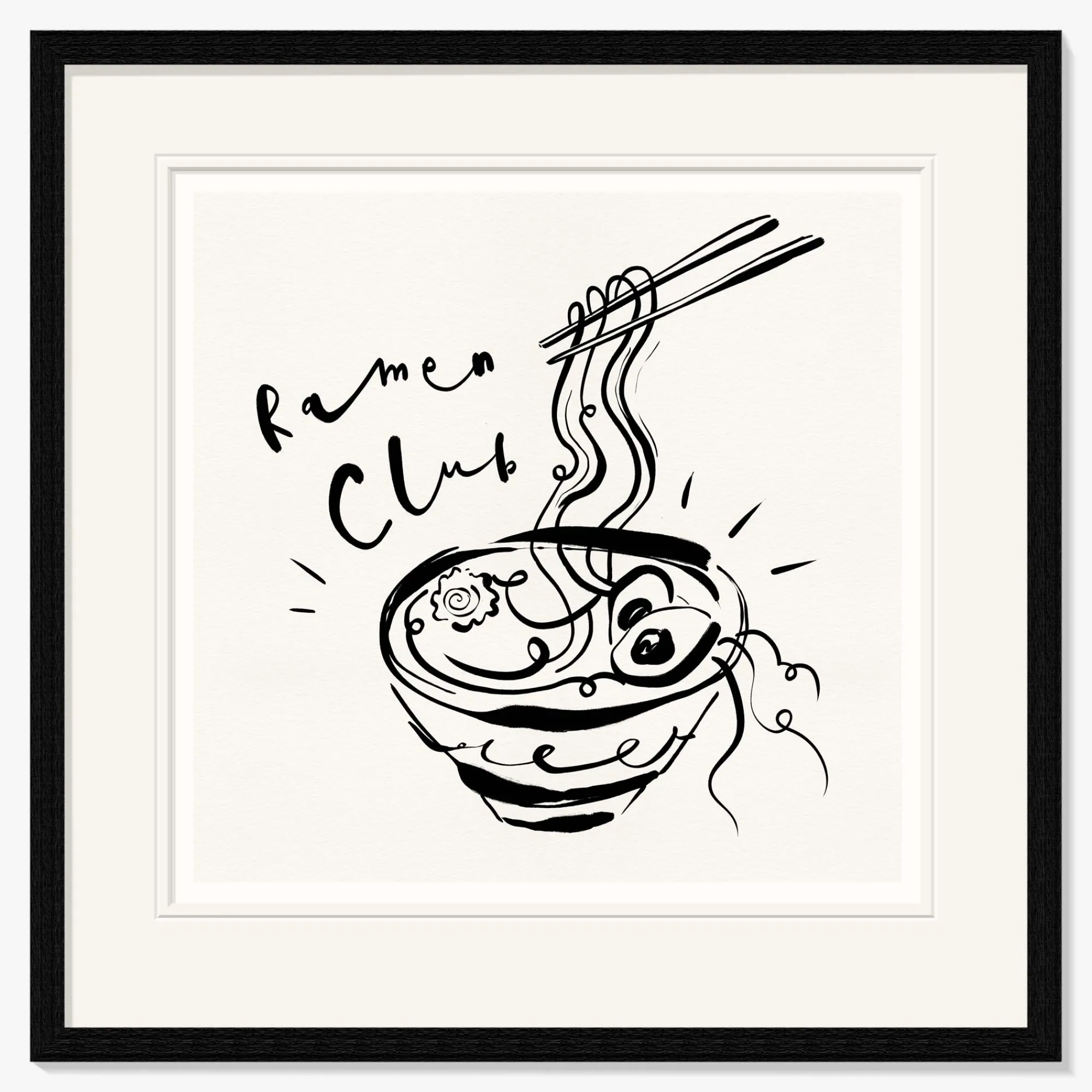 Inky Lines|Framed Prints*Whistlefish Ramen Club Framed Print