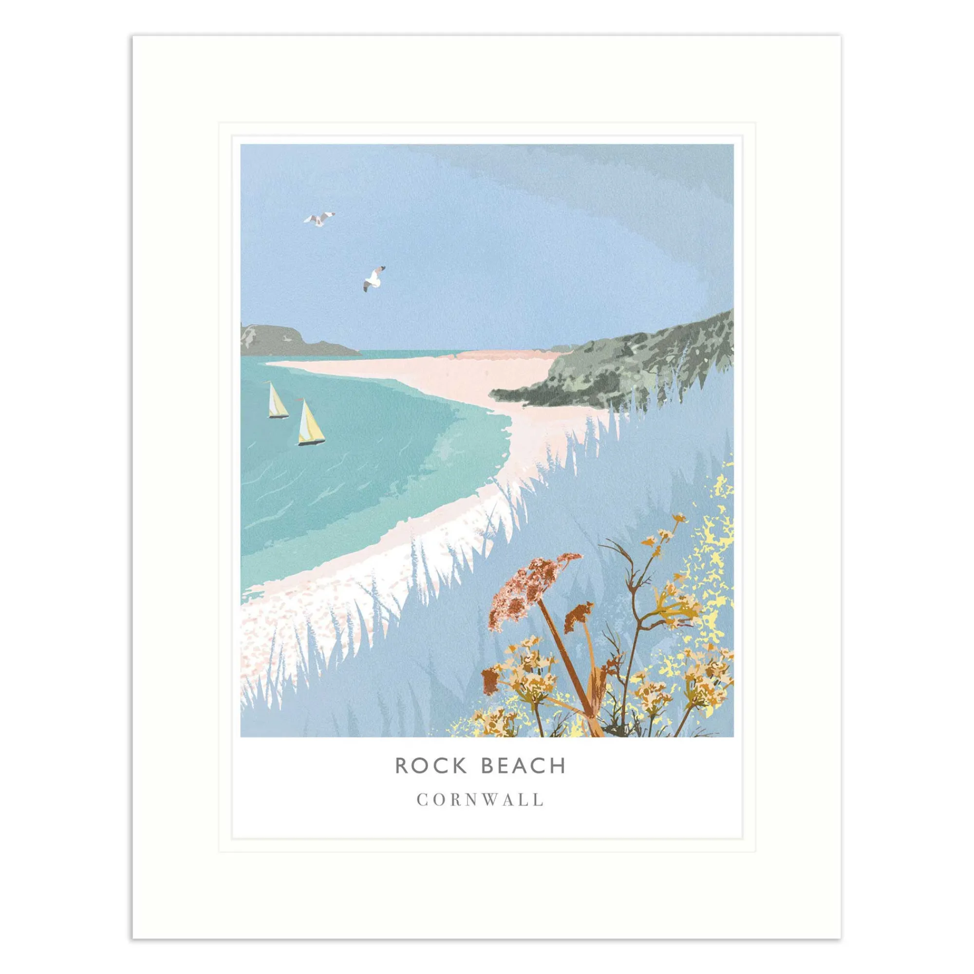 Cornwall|Mounted Prints*Whistlefish Rock Beach Mounted Print