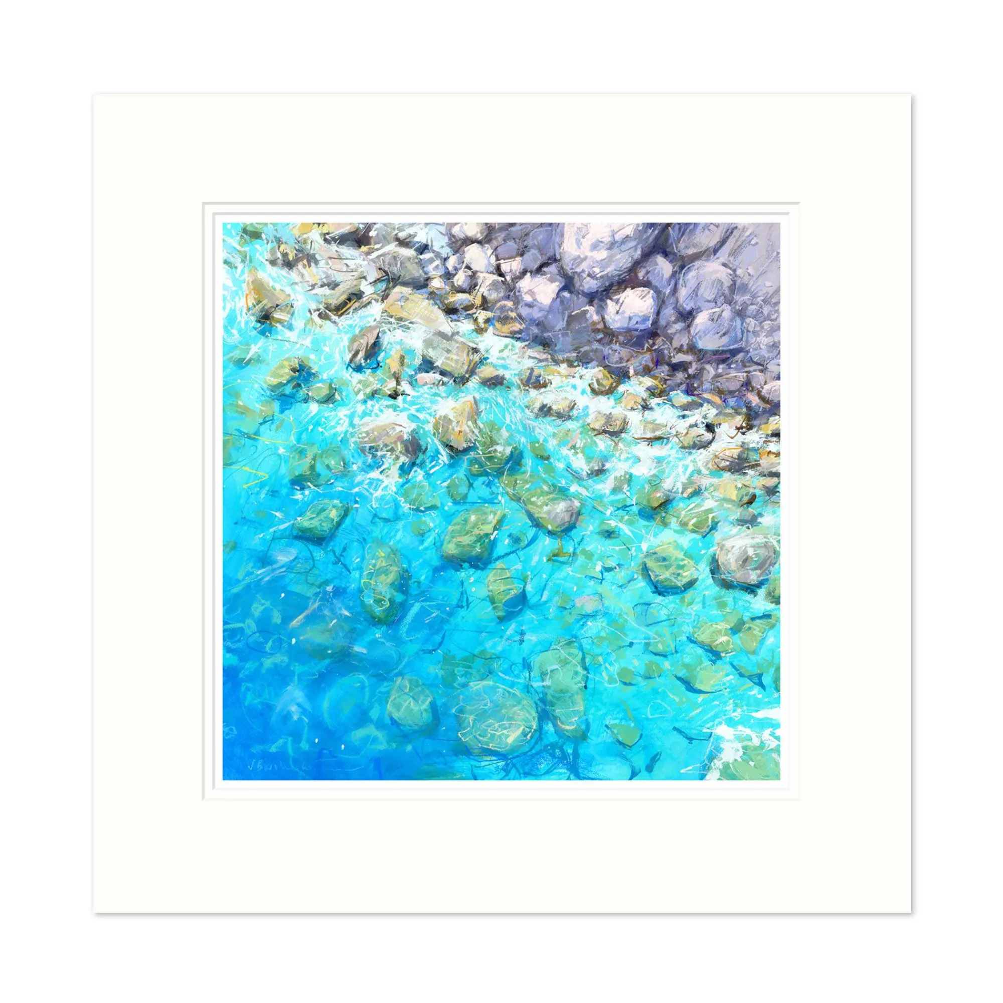Mounted Prints*Whistlefish Rocks at Myrtos Beach Mounted Print