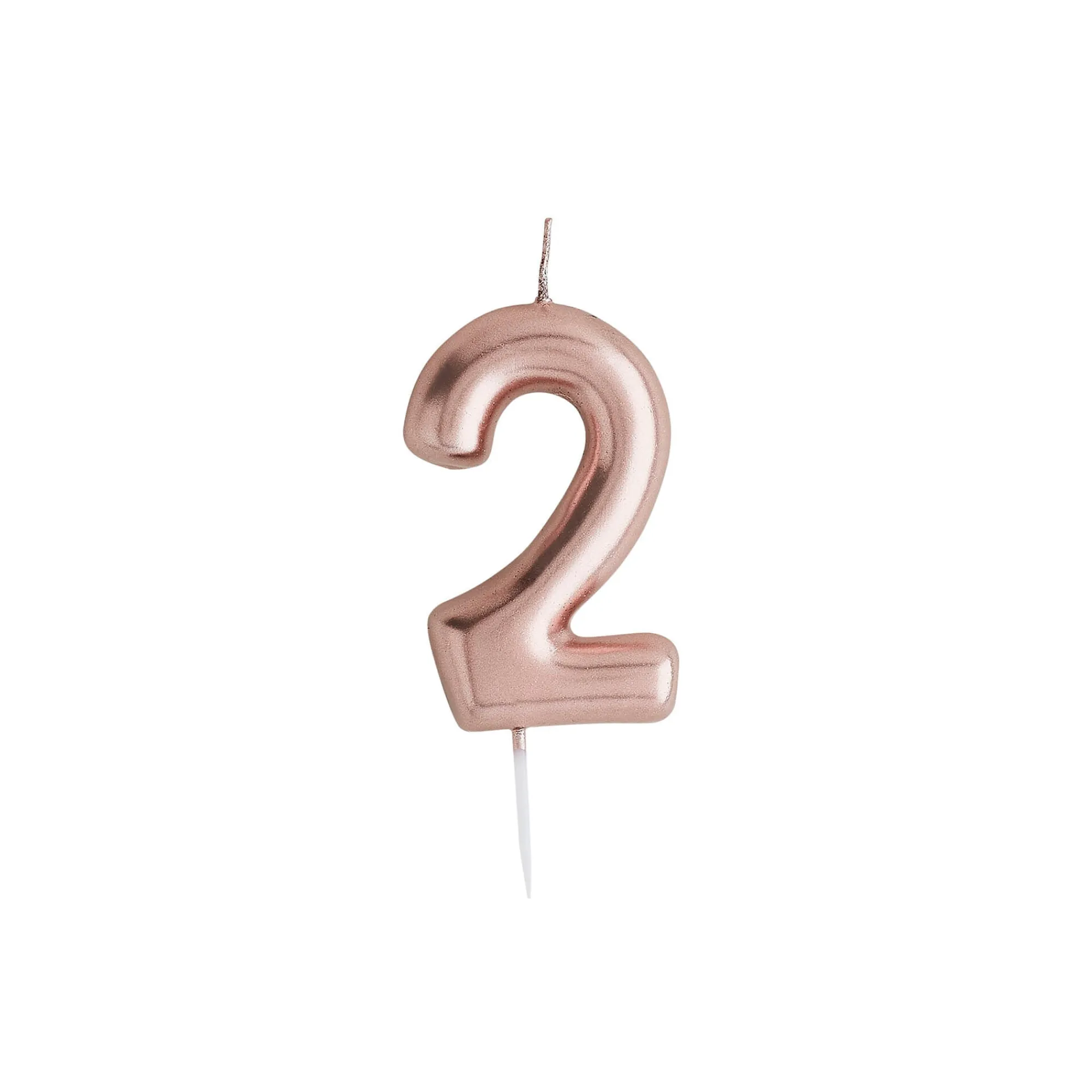 Cake Topper|Birthday Candles*Whistlefish Rose Gold Number 2 Candle