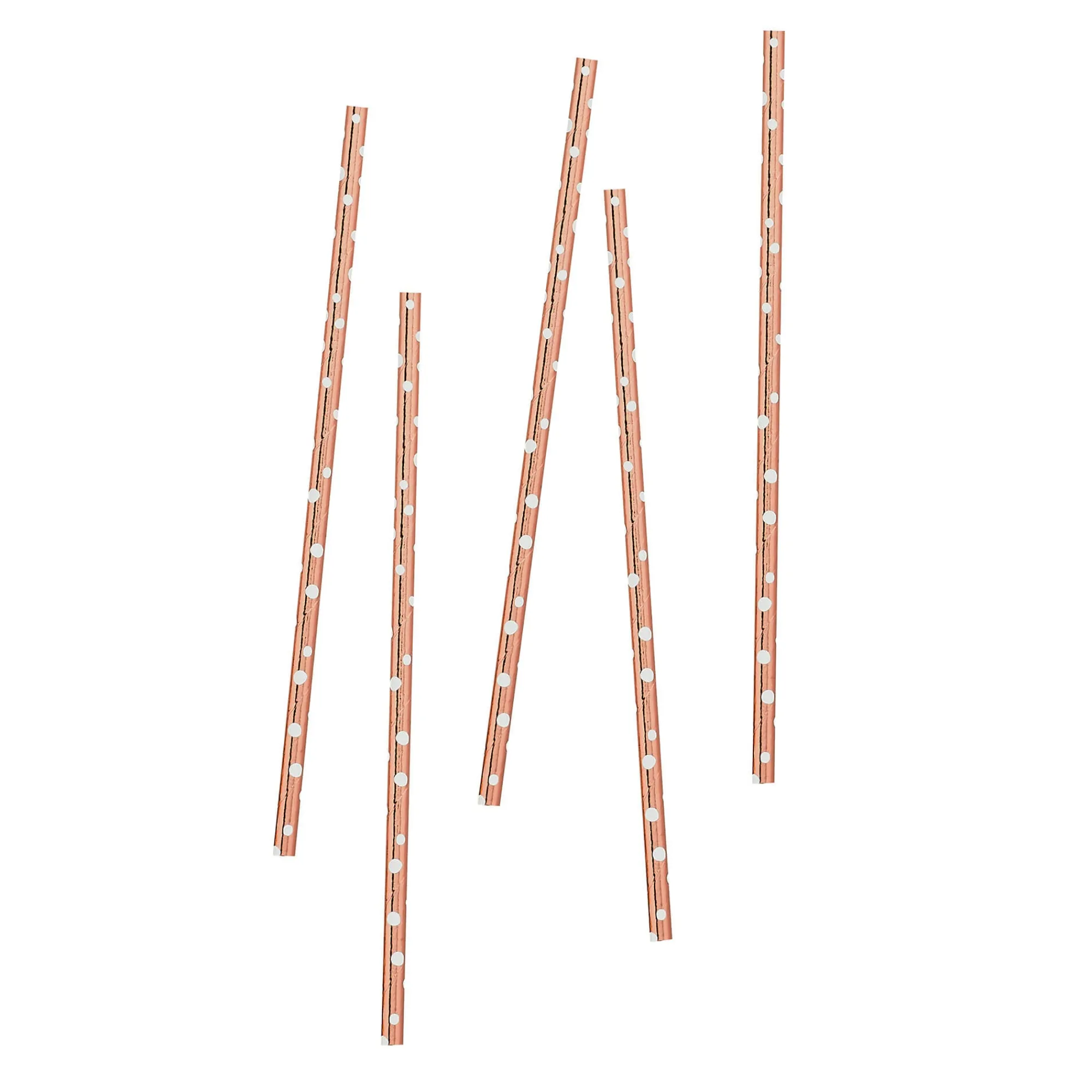 Birthday|For Her*Whistlefish Rose Gold Spotted Straws x 6
