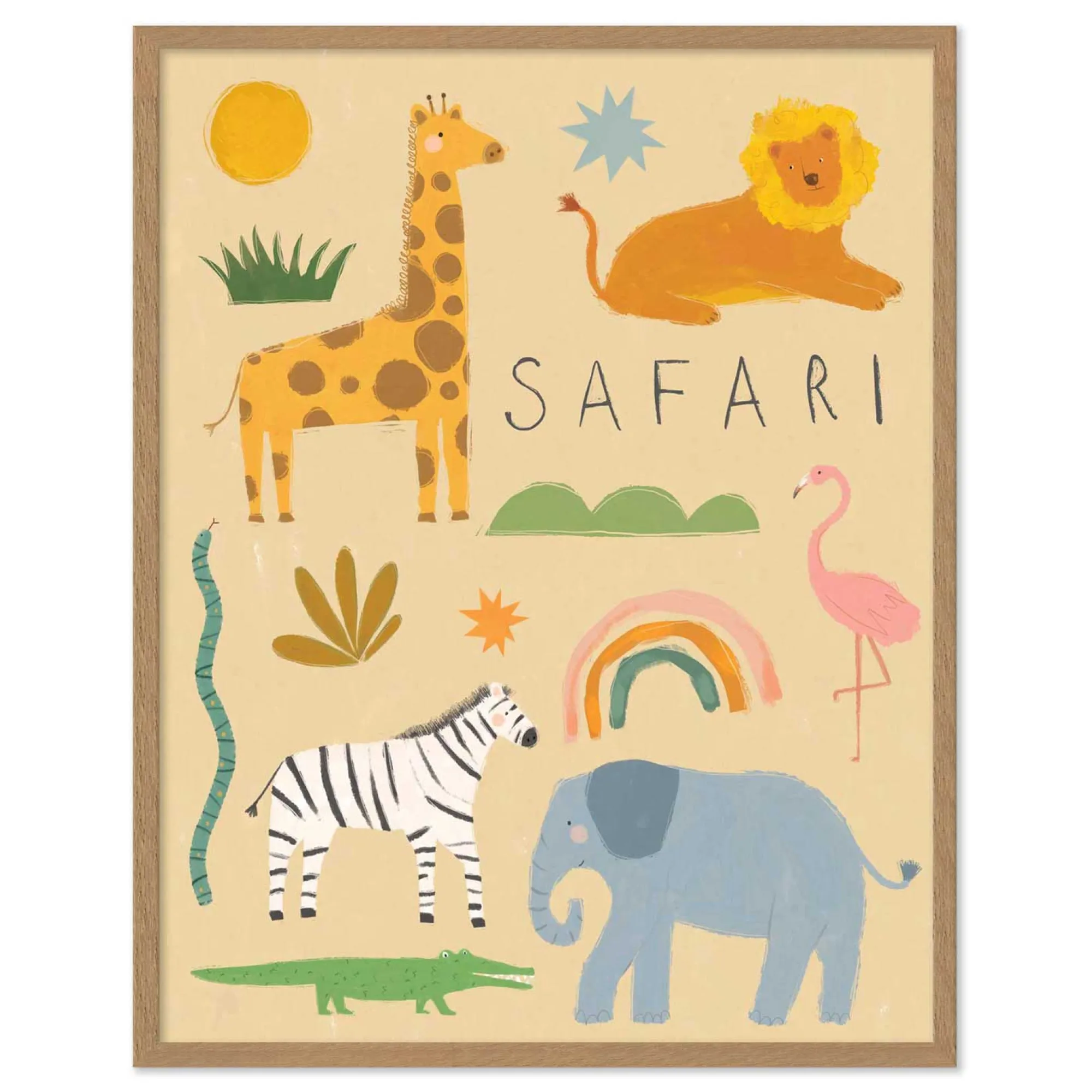 Wild Wonders|Animal*Whistlefish Safari Adventure Medium Framed Print