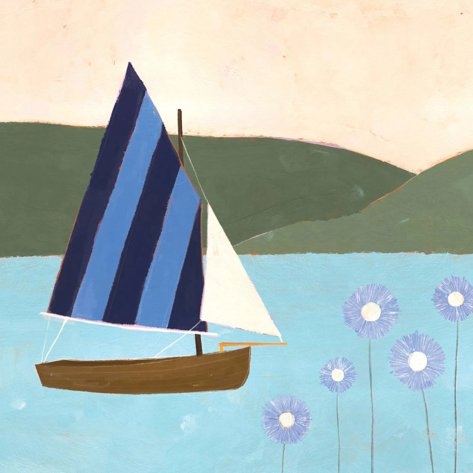 Unframed Prints*Whistlefish Sailing by the Daisies Art Print