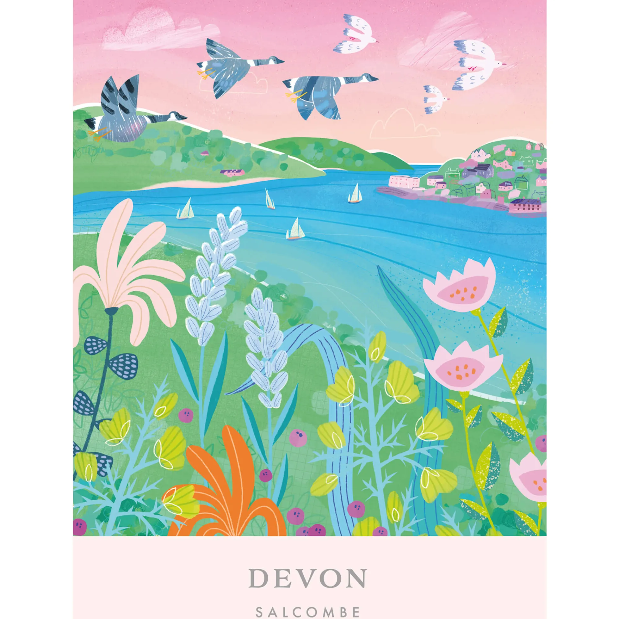 Unframed Prints*Whistlefish Salcombe Brights Med Art Print
