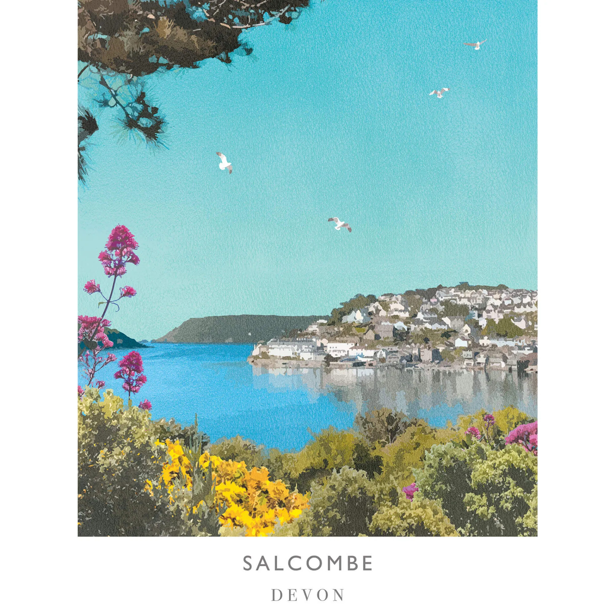 Unframed Prints*Whistlefish Salcombe Devon River Art Print