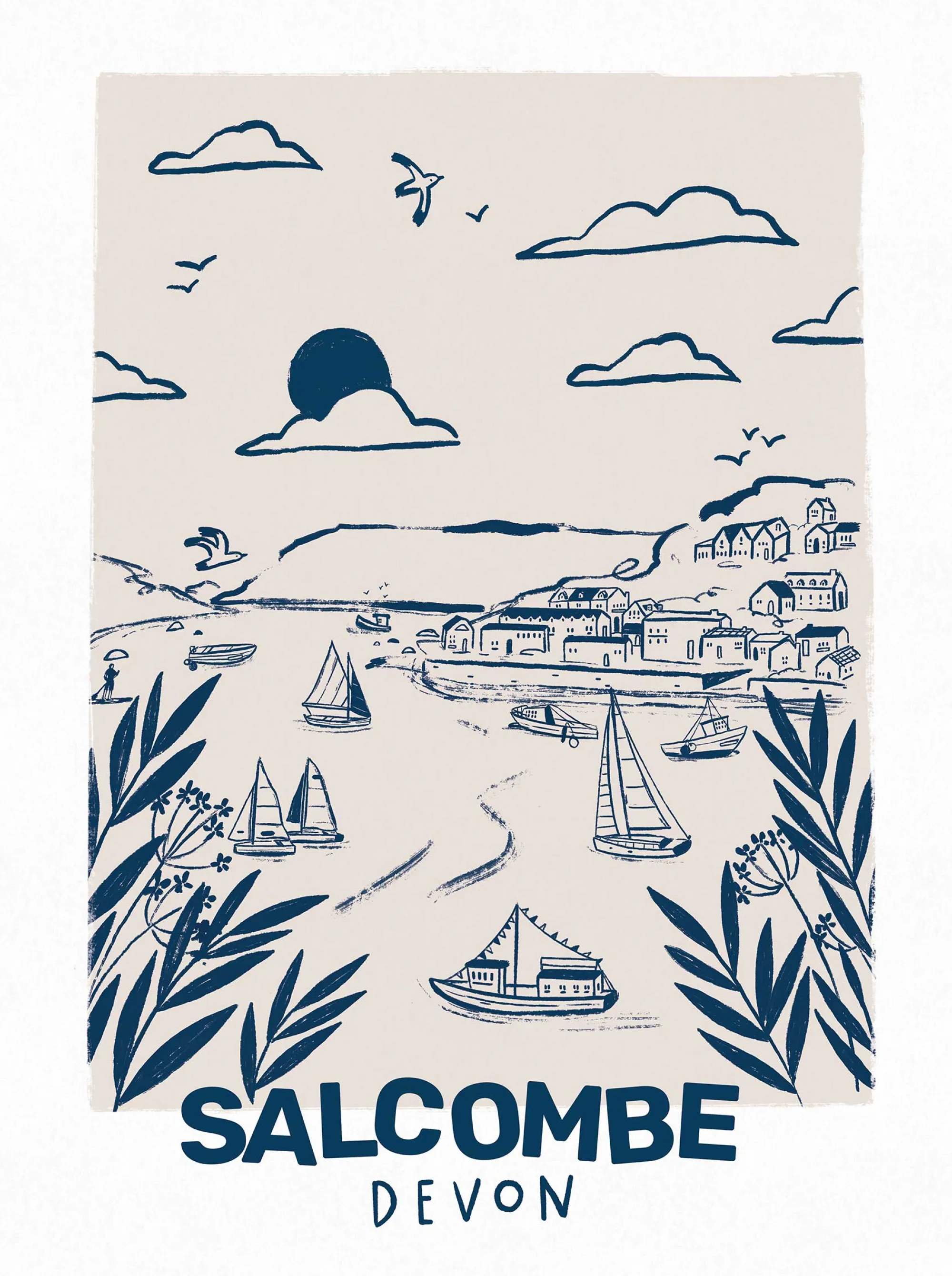 Unframed Prints*Whistlefish Salcombe Large Art Print