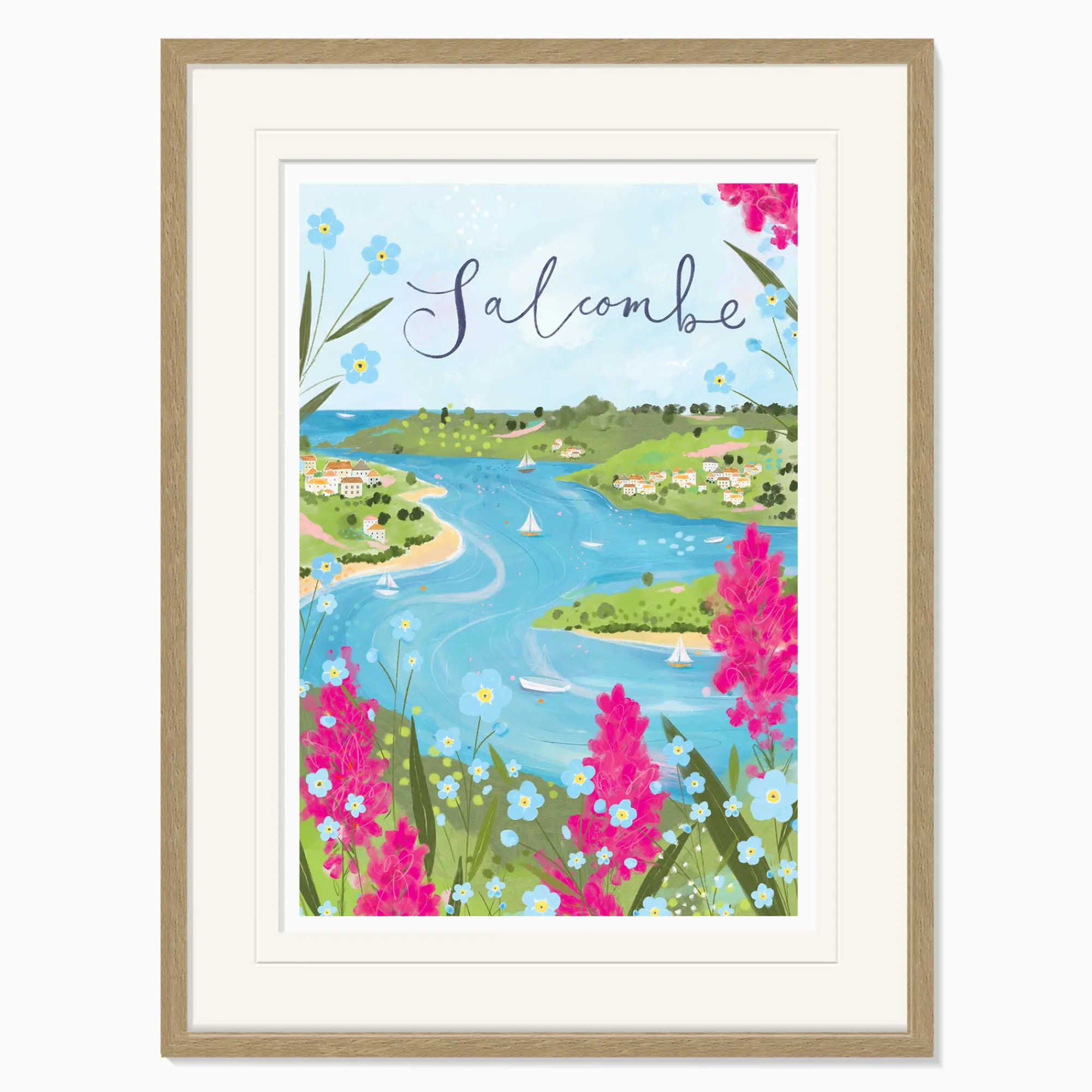 Salcombe|Cornwall*Whistlefish Salcombe Large Framed Print