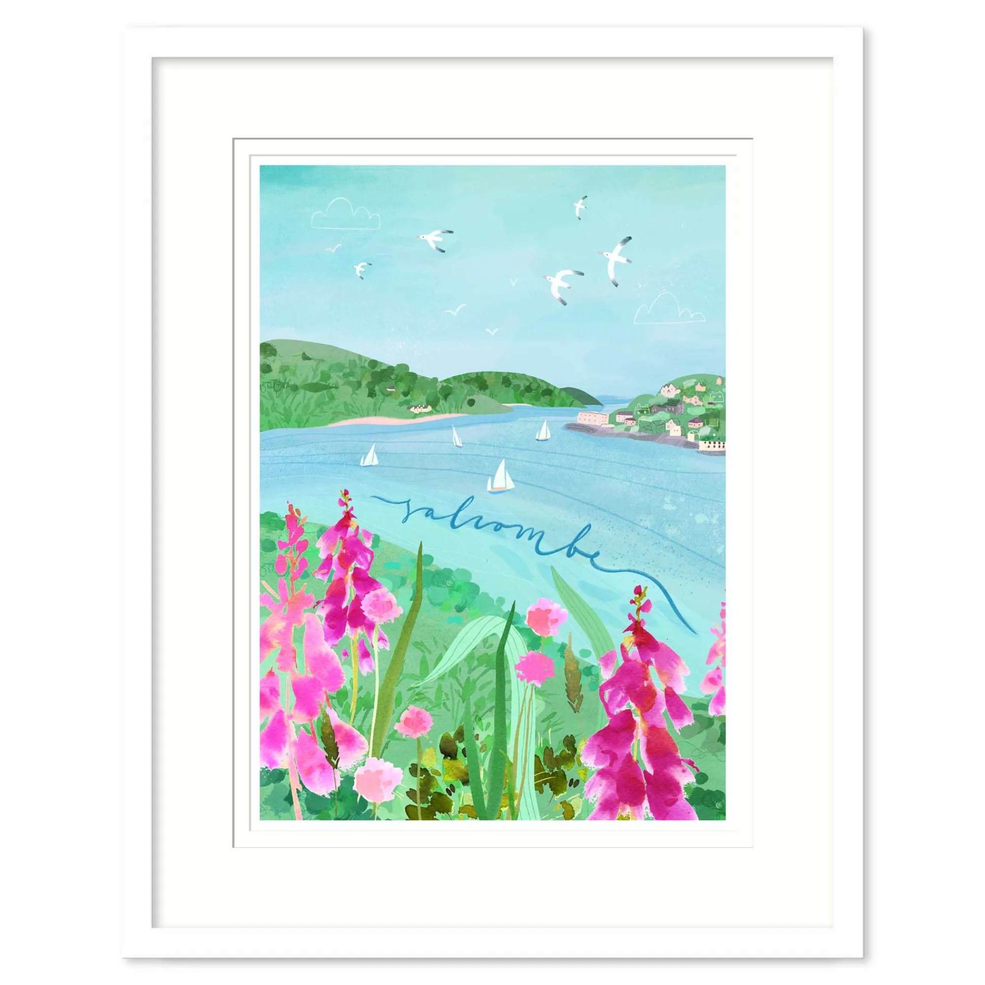 Salcombe|Devon*Whistlefish Salcombe Med Framed Print