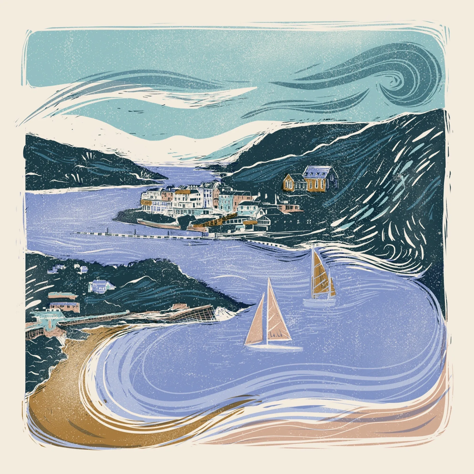 Unframed Prints*Whistlefish Salcombe Summer Art Print