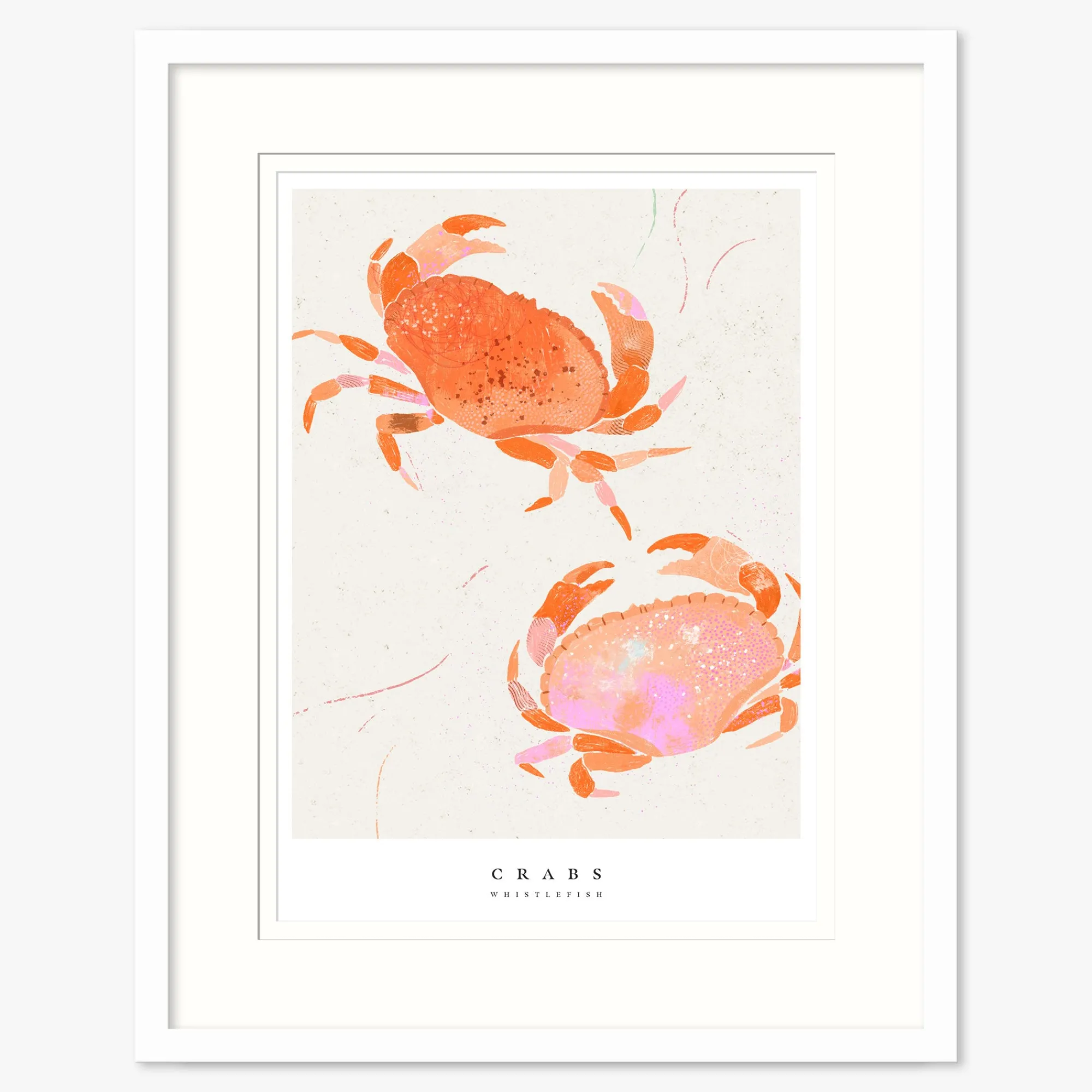 Seagrass|Coastal Scenes*Whistlefish Seagrass Crabs Large Framed Print