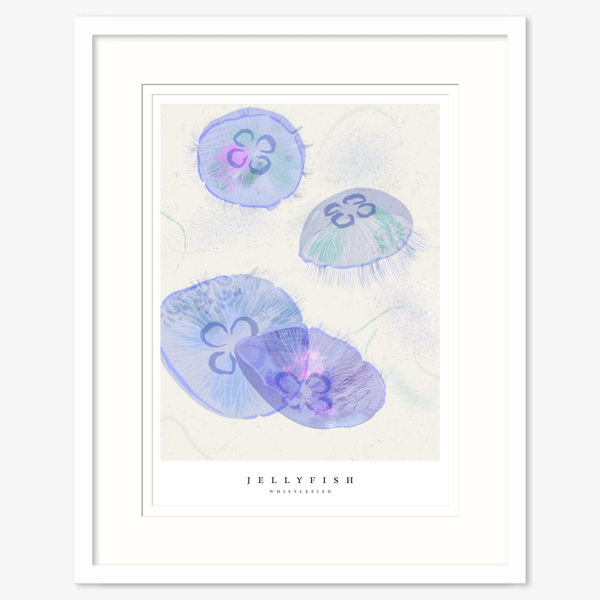 Seagrass|Coastal Scenes*Whistlefish Seagrass Jellyfish Large Framed Print
