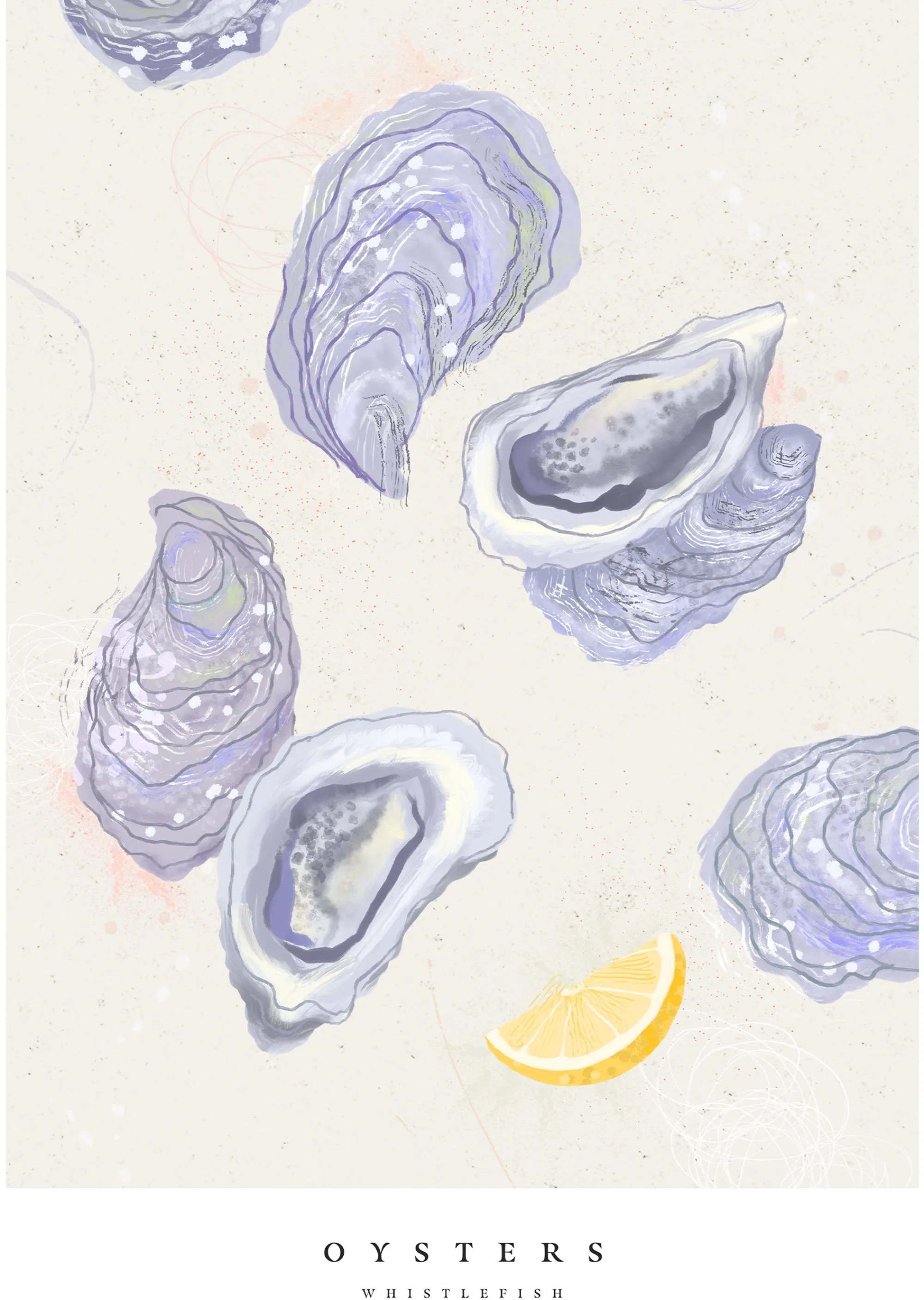 Seagrass|Unframed Prints*Whistlefish Seagrass Oysters Large Art Print