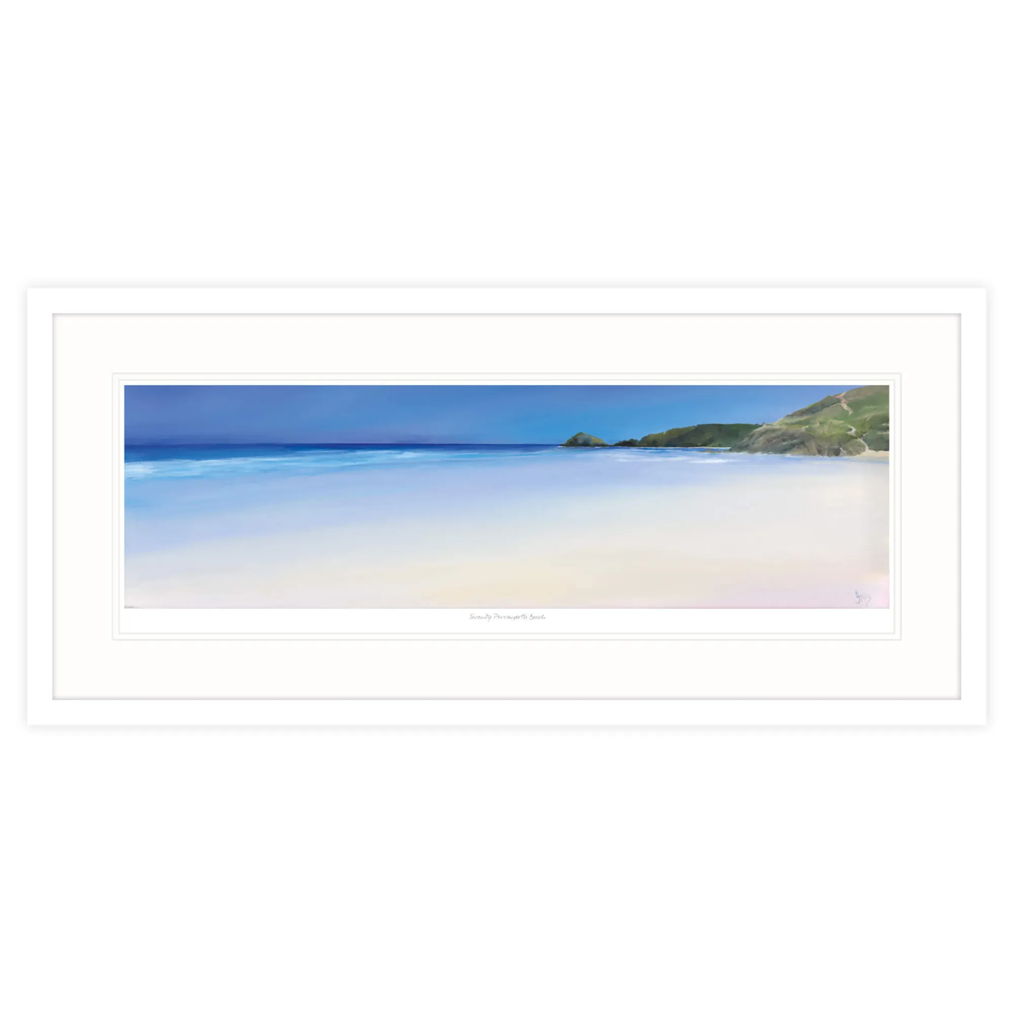 Cornwall|Coastal Scenes*Whistlefish Serenity Perranporth Beach Framed Print