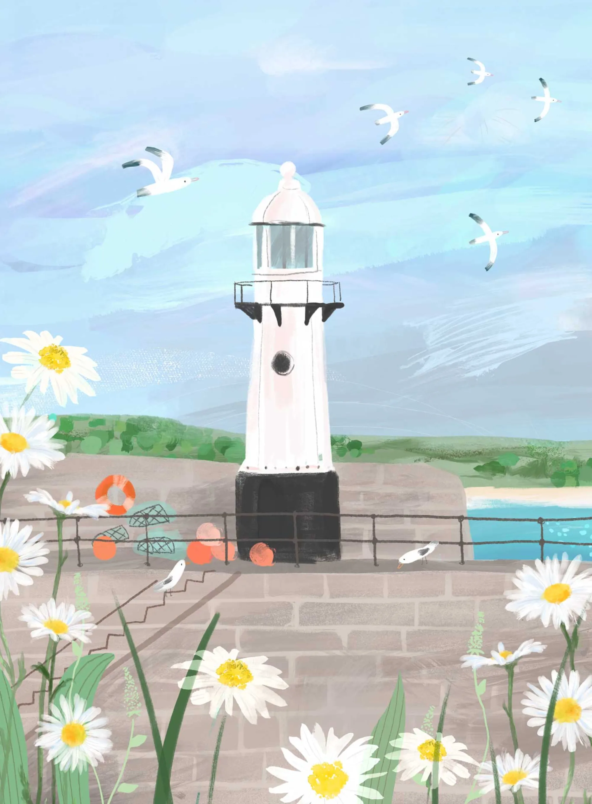 Unframed Prints*Whistlefish Smeaton's Pier St Ives Art Print