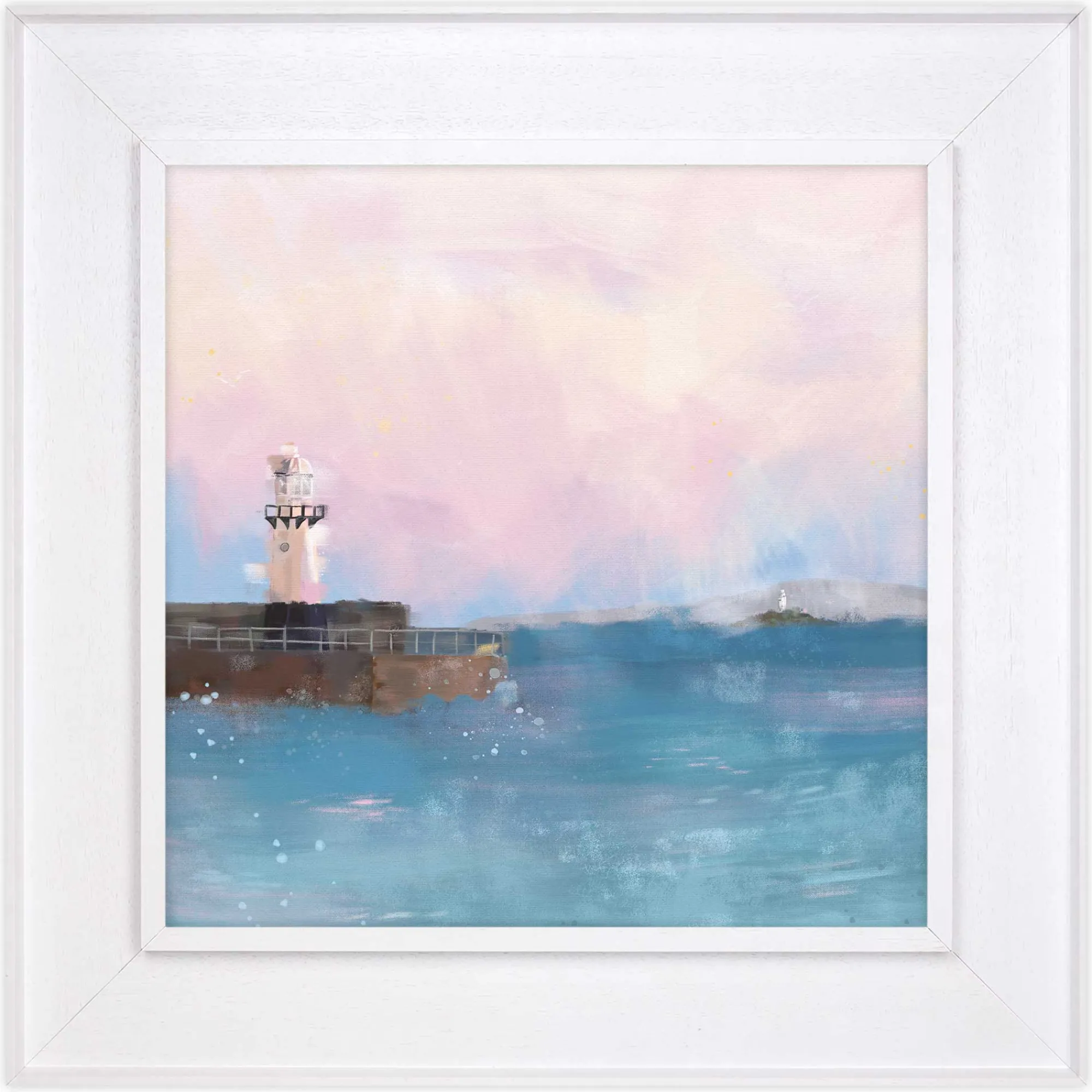 St Ives|Coastal Scenes*Whistlefish Smeatons Pier Tray Framed Canvas