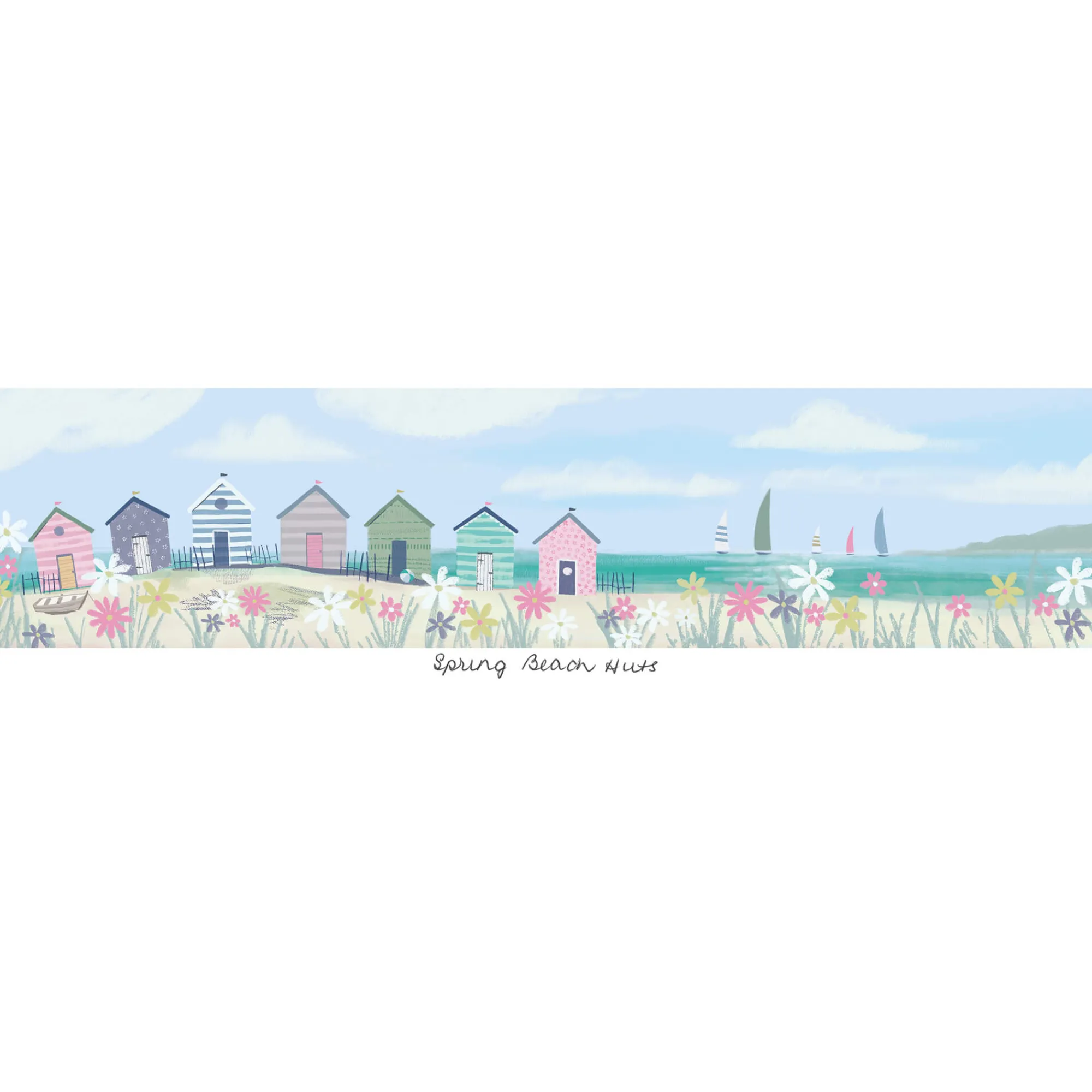 Unframed Prints*Whistlefish Spring Beach Huts Art Print