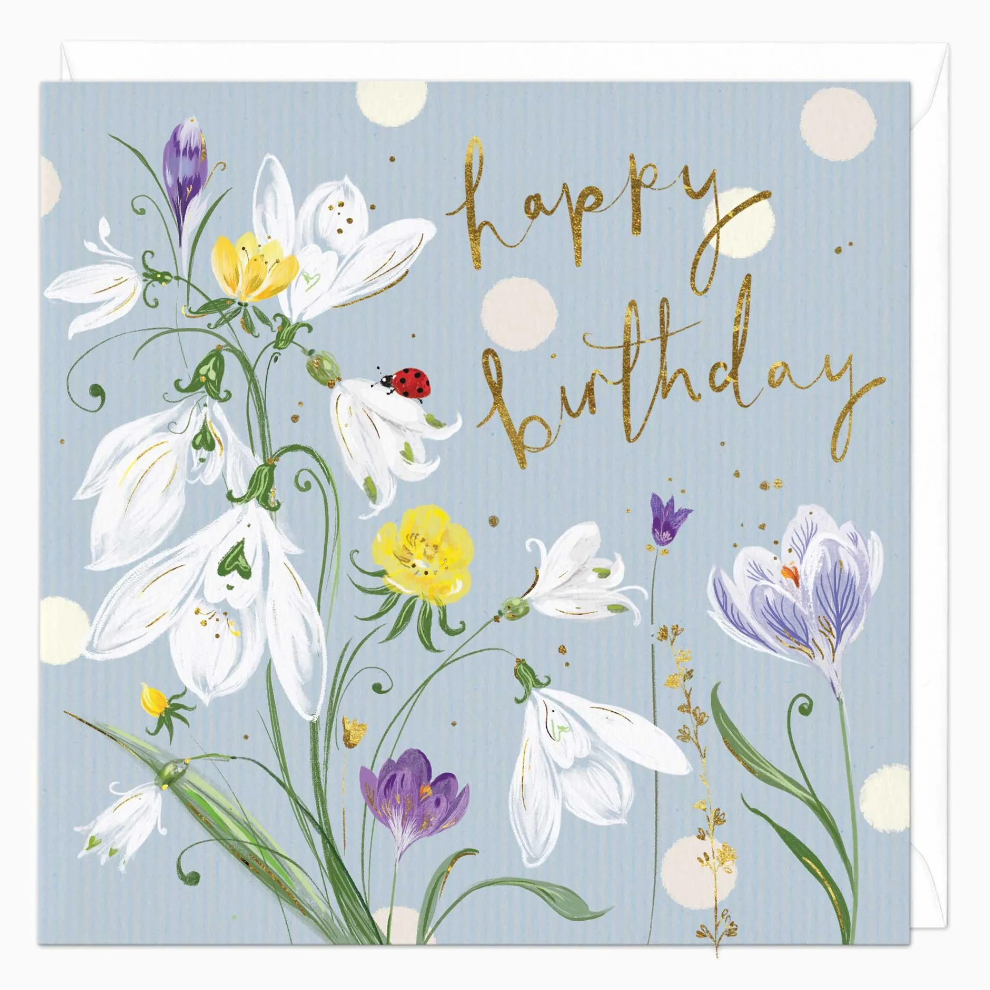 Birthday*Whistlefish Spring Snowdrops Birthday Card
