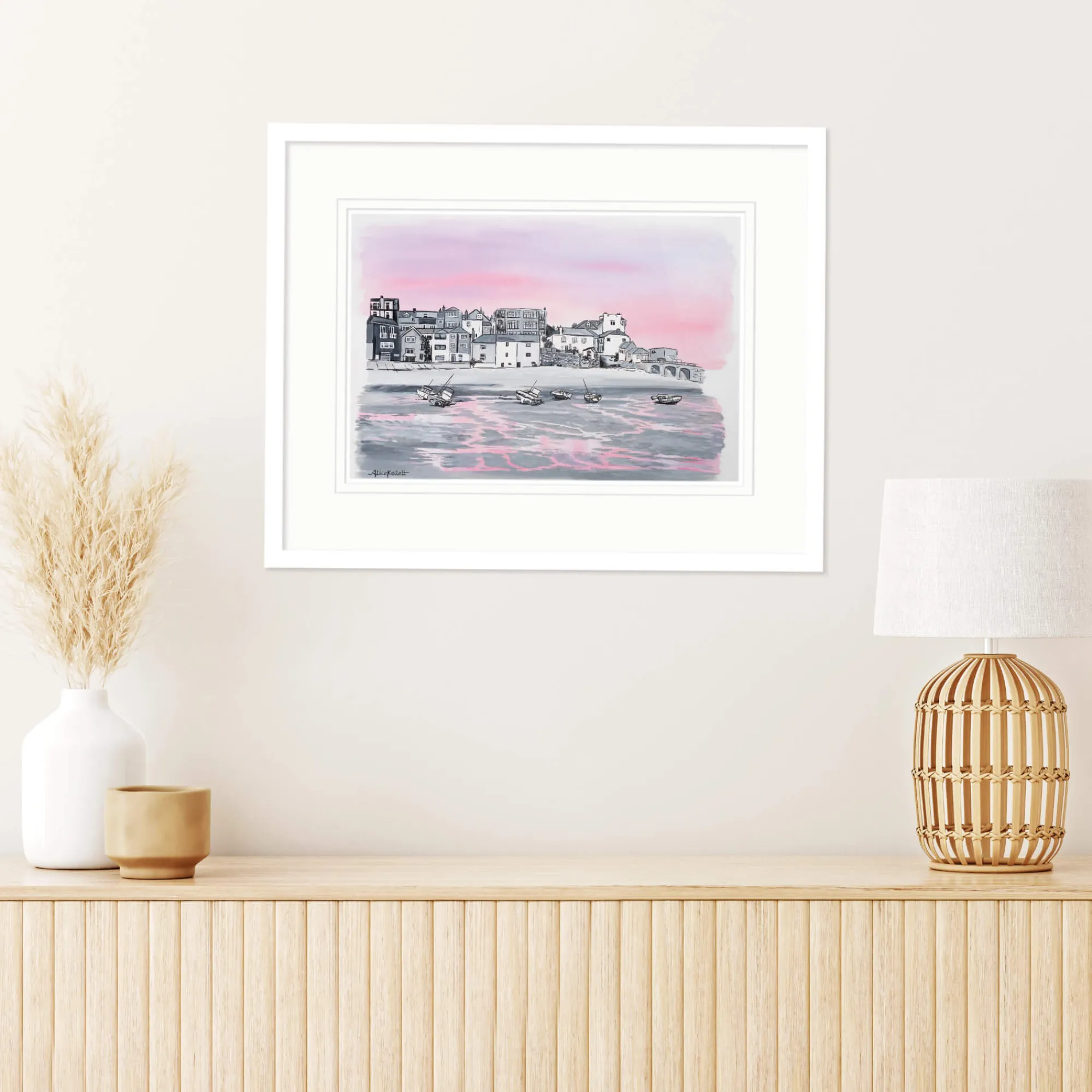 St Ives|Cornwall*Whistlefish St Ives Harbour Medium Framed Print