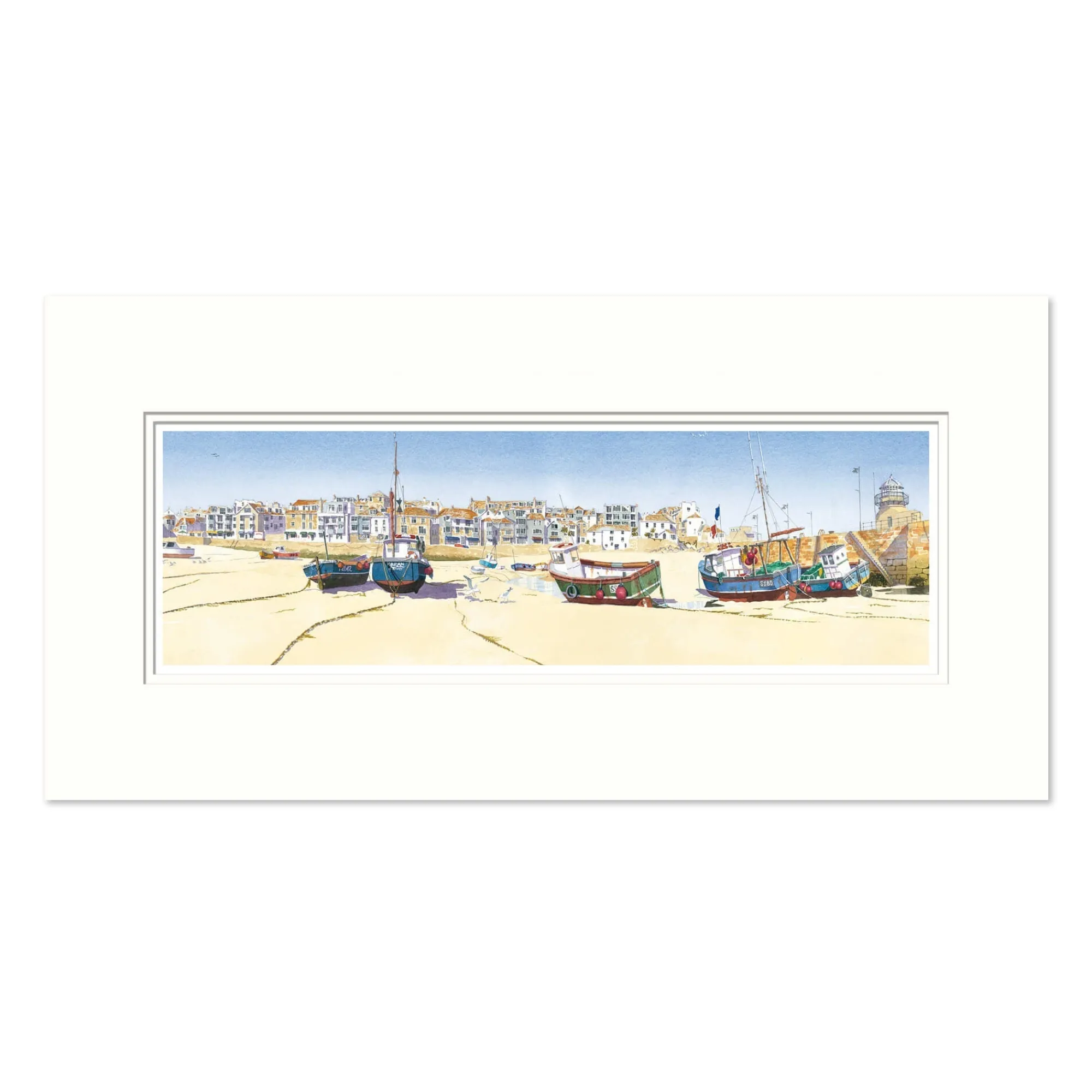 St Ives|Boat & Sailing*Whistlefish St Ives Harbour Medium Mounted Print