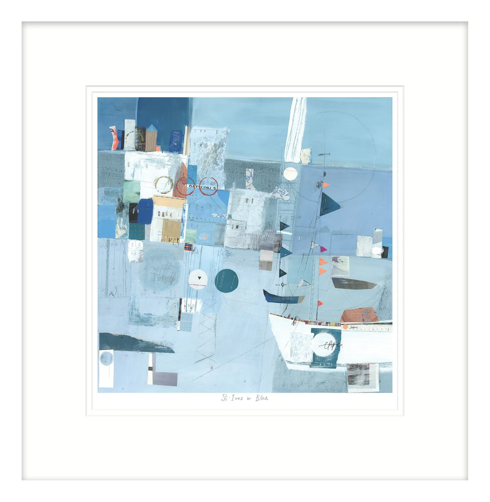 St Ives|Cornwall*Whistlefish St Ives In Blue Framed Print
