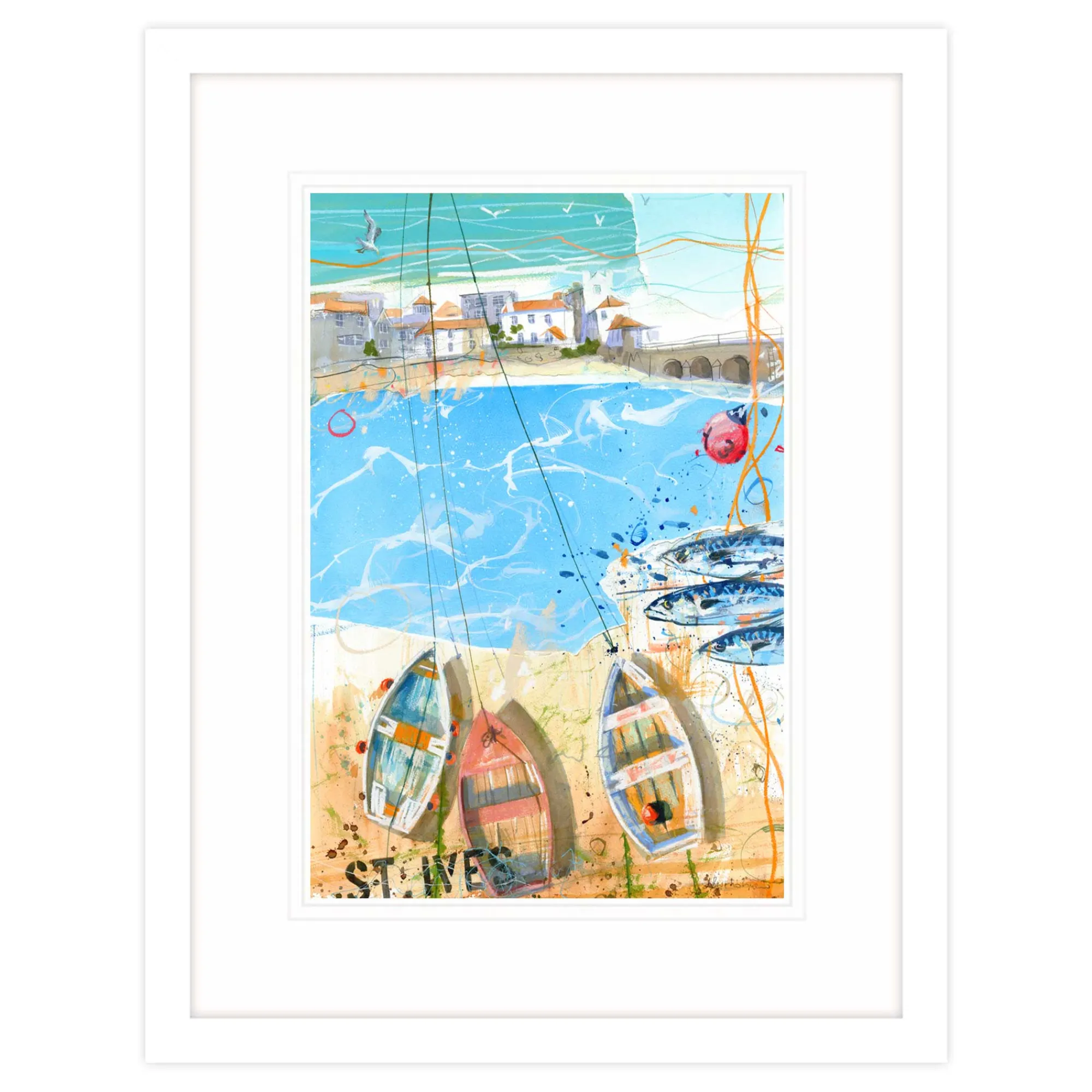 St Ives|Cornwall*Whistlefish St Ives Montage Large Framed Print