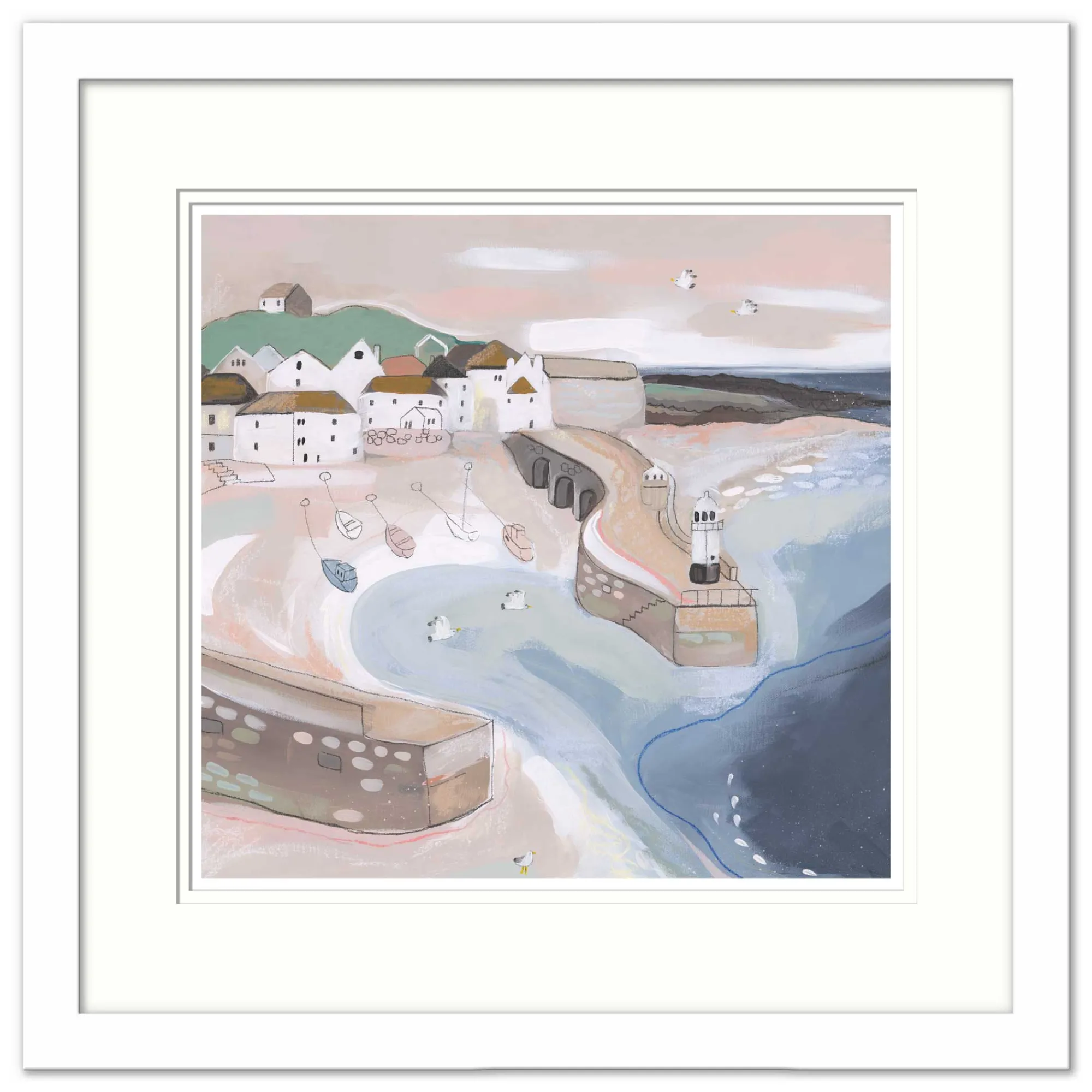 St Ives|Coastal Scenes*Whistlefish St Ives Morning Harbour Med Framed Print