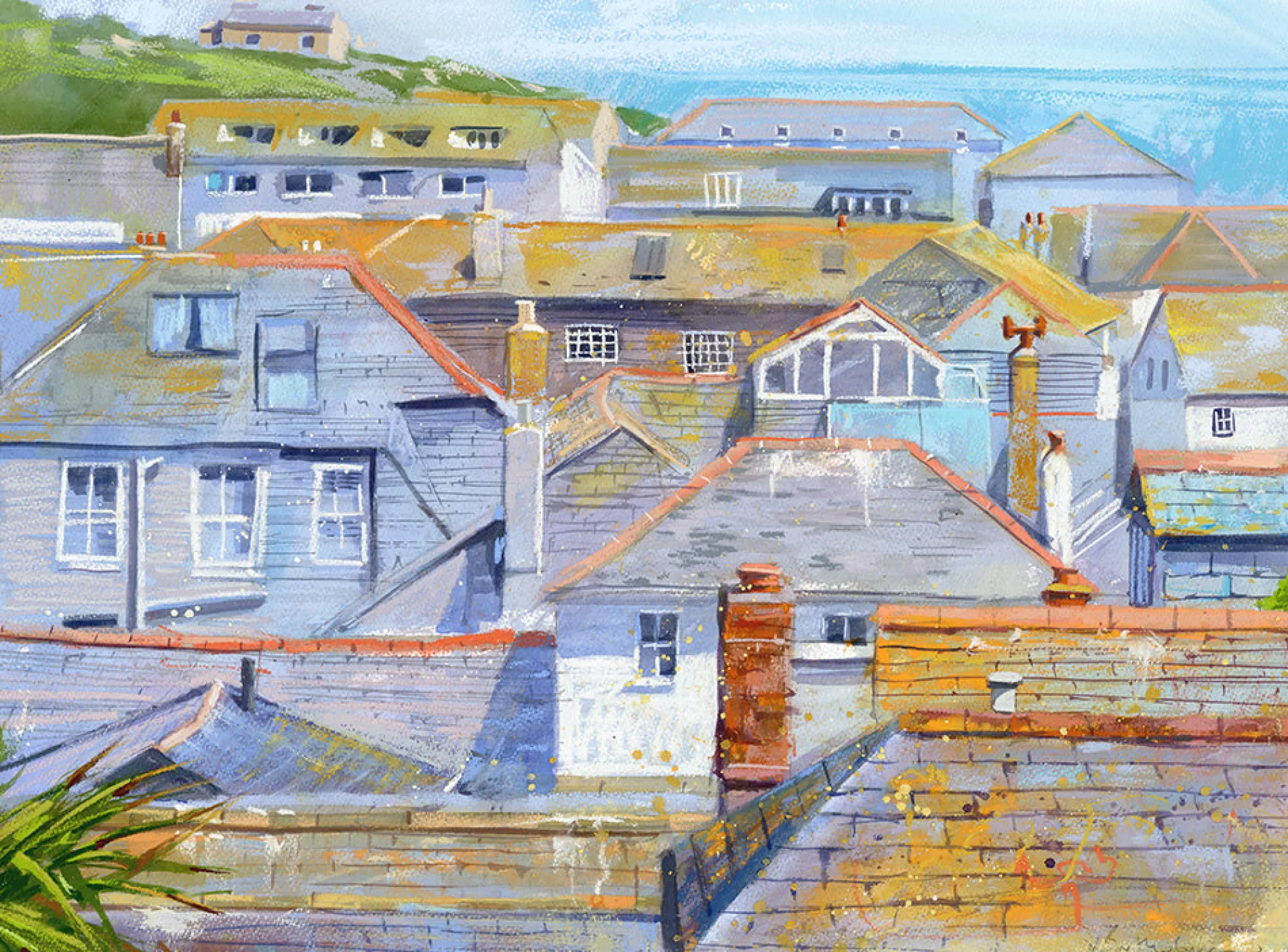 Unframed Prints*Whistlefish St Ives Rooftops Art Print