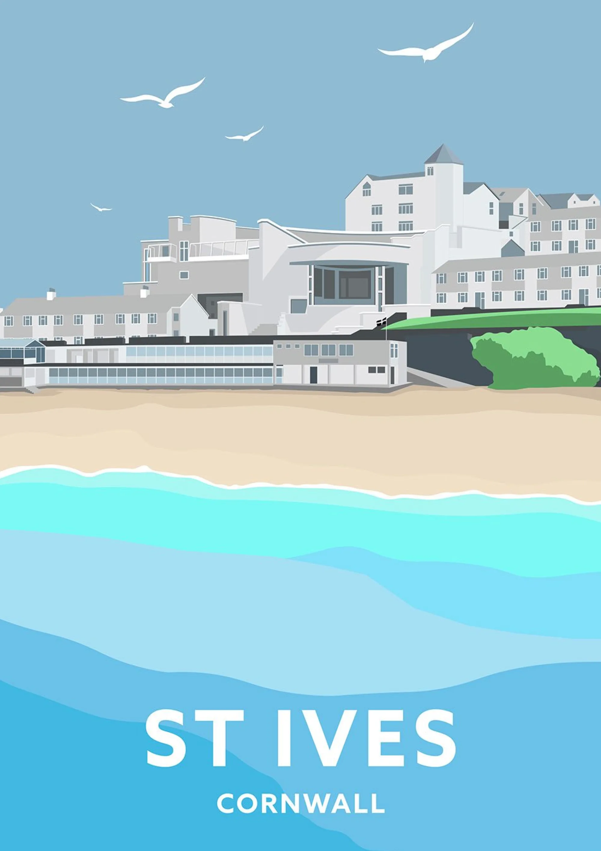 Unframed Prints*Whistlefish St Ives Tate Gallery Travel Art Print