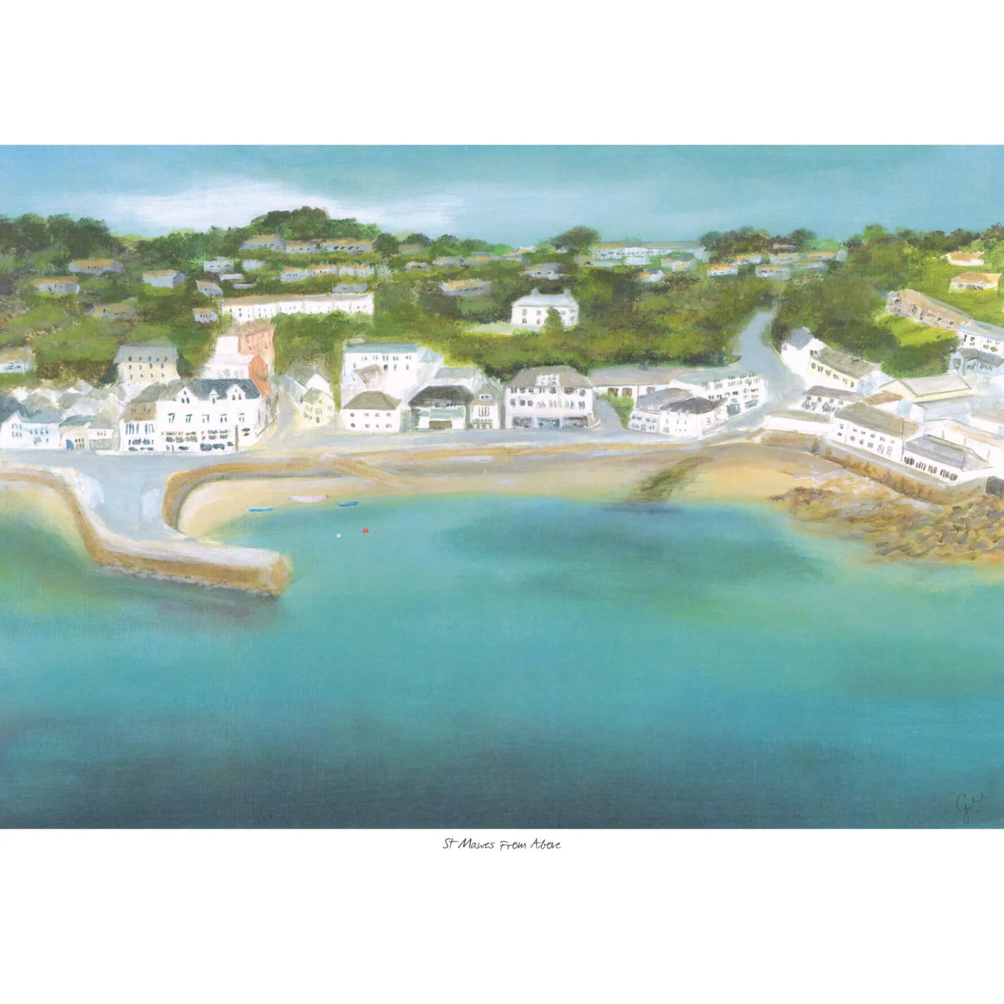 Unframed Prints*Whistlefish St Mawes From Above Art Print