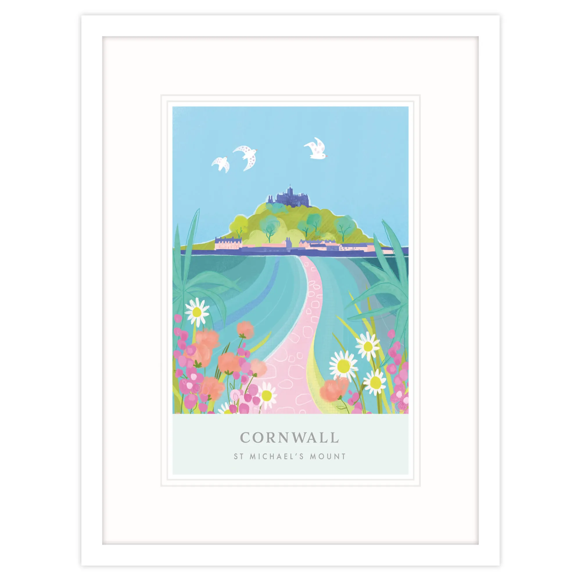 Cornwall|Coastal Scenes*Whistlefish St Michaels Mount Small Framed Print