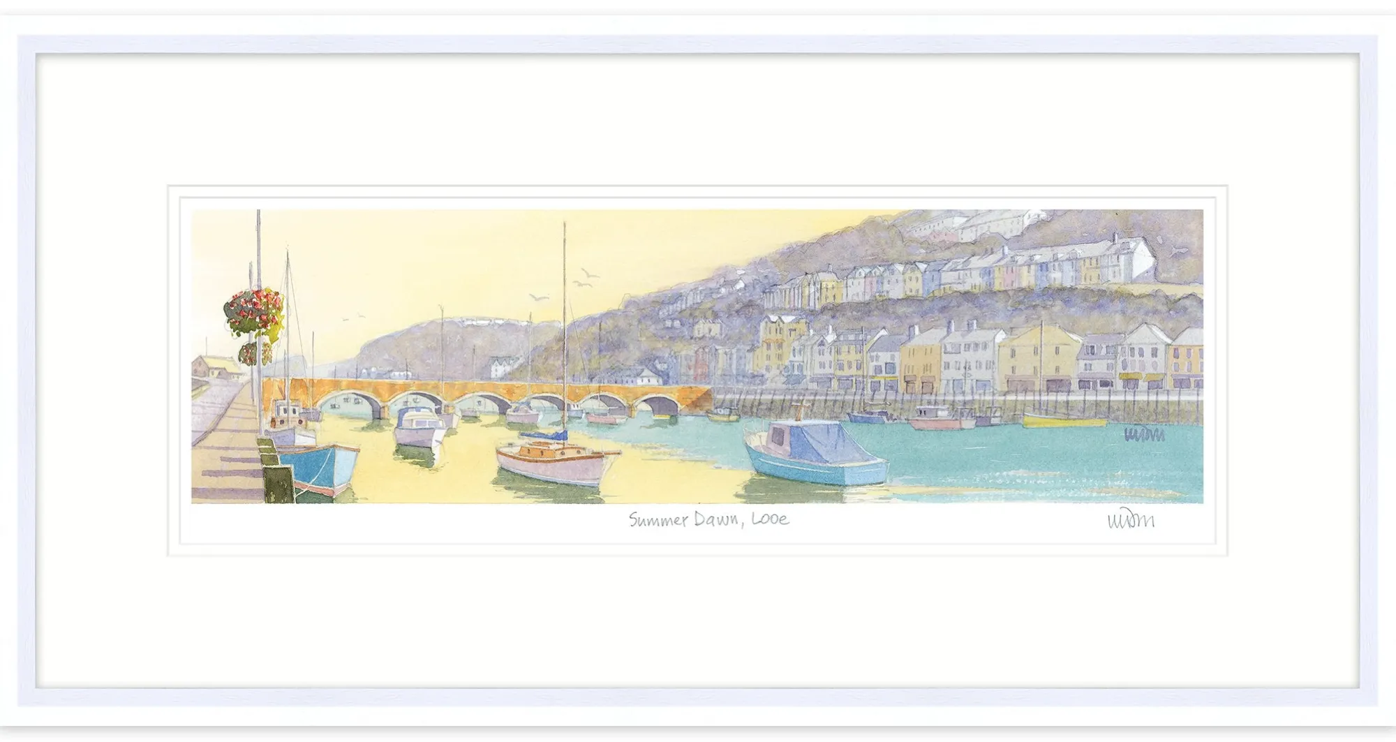 Cornwall|Framed Prints*Whistlefish Summer Dawn Looe Framed Print