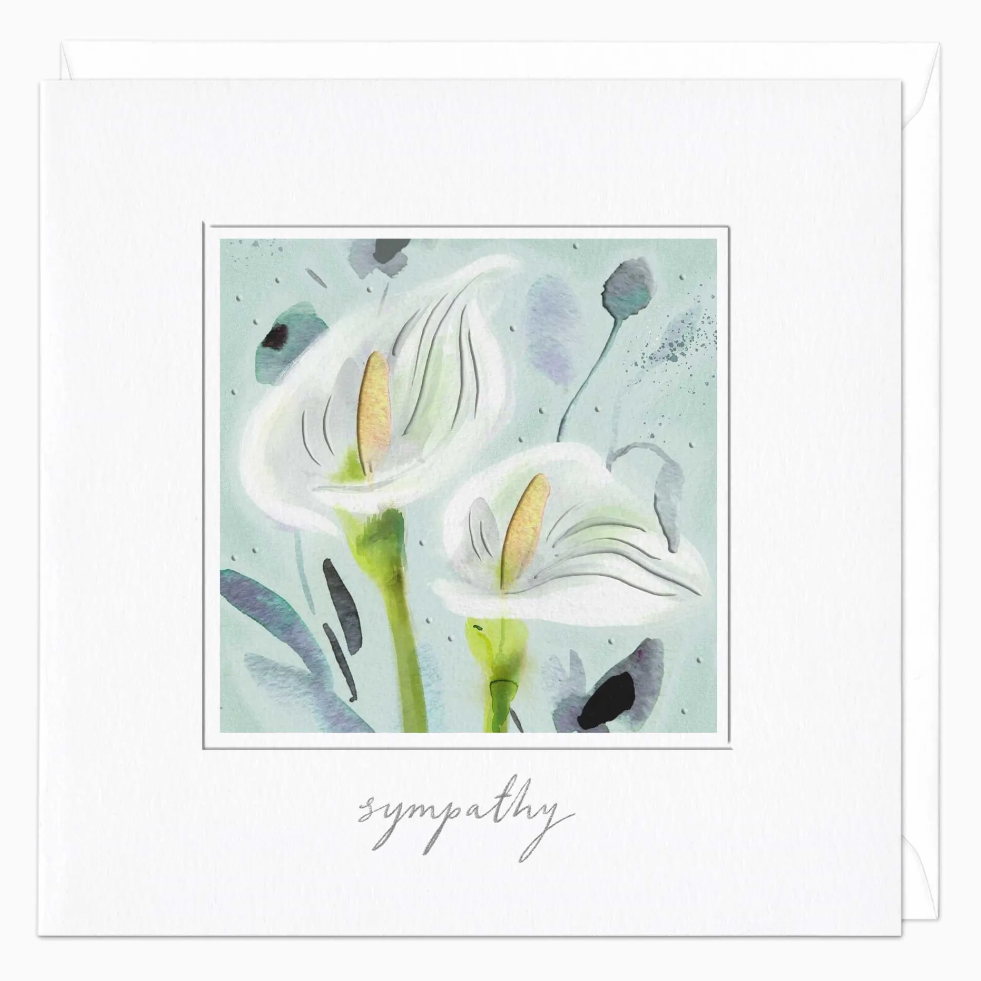 Sympathy*Whistlefish Sympathy Lillies Watercolour Card