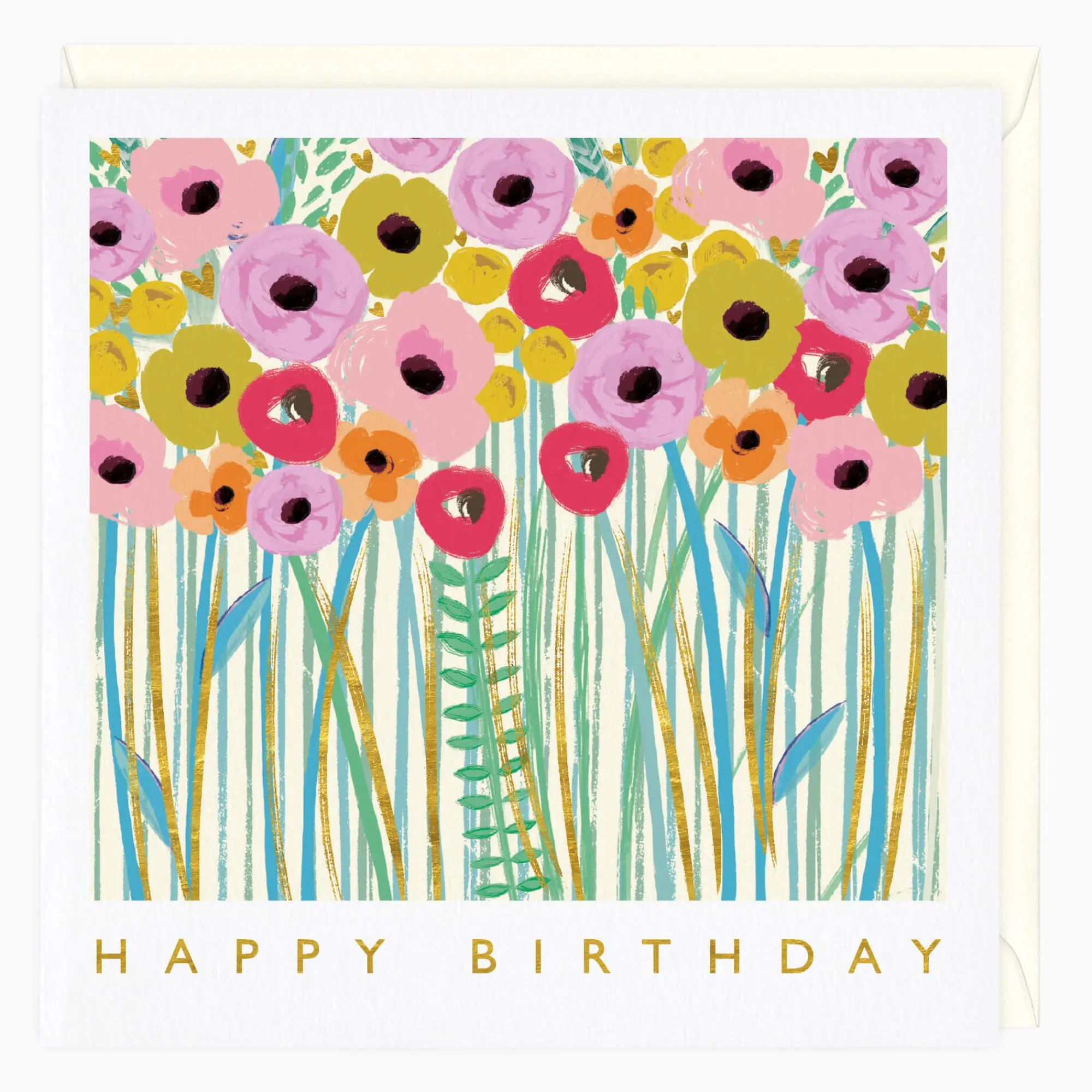Birthday|For Her*Whistlefish Tall Stemmed Flowers Birthday Card