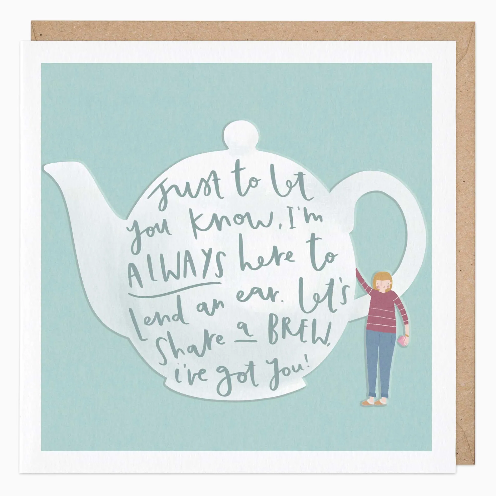 Just To Say*Whistlefish Teapot Here To Listen Card