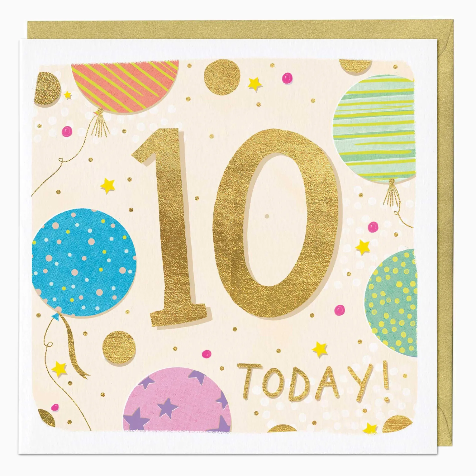 Birthday|For Children*Whistlefish 10th Balloon Birthday Card