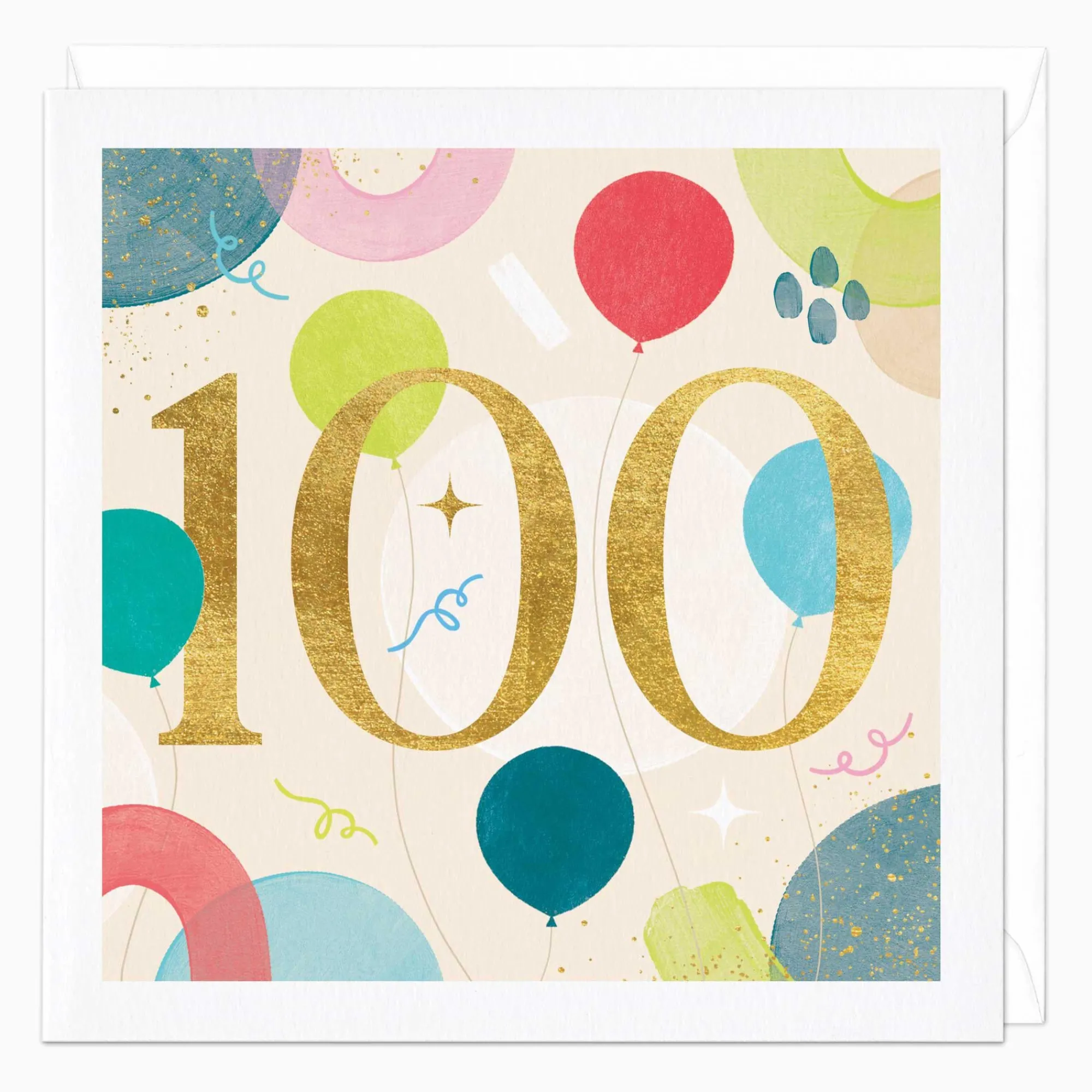 Birthday|By Age*Whistlefish 100th Balloons Birthday Card