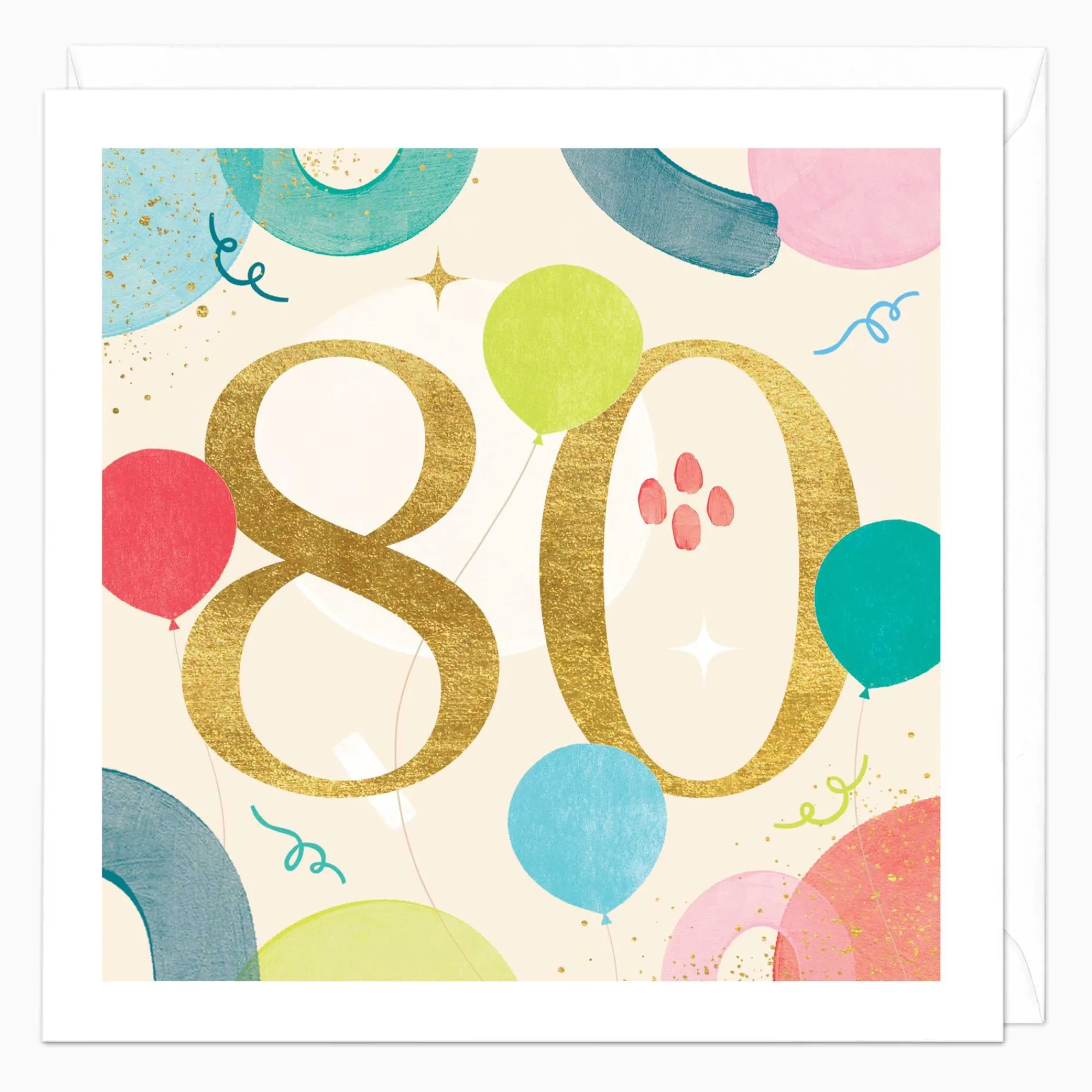 Birthday|By Age*Whistlefish 80th Balloons Birthday Card