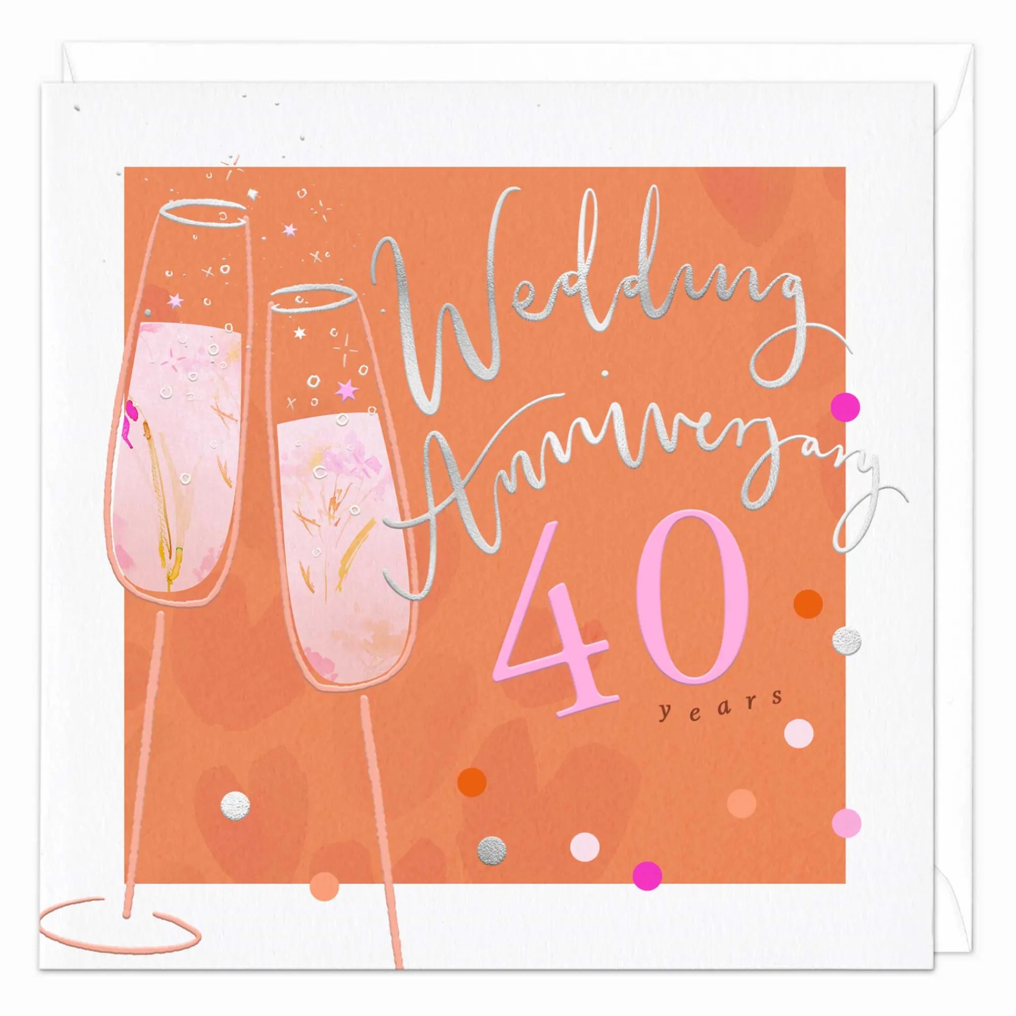 Anniversary|For Her*Whistlefish 40th Wedding Anniversary Luxury Card