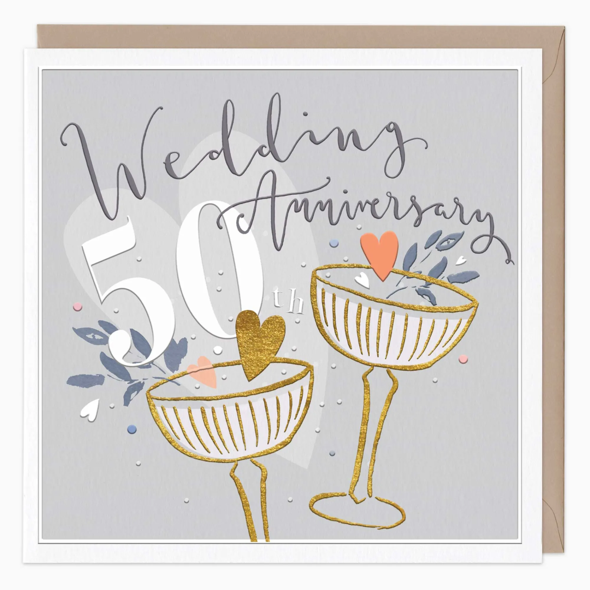 Anniversary|For Her*Whistlefish 50th Wedding Anniversary Luxury Card