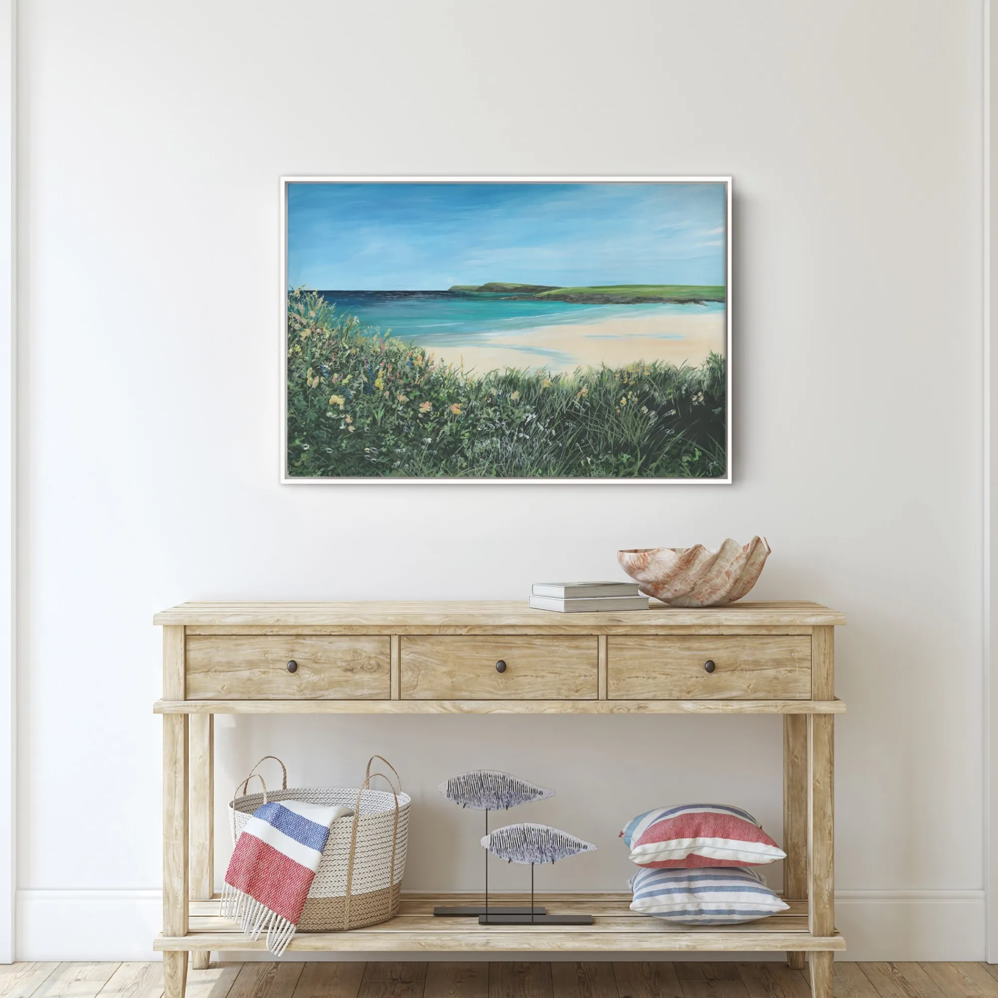 Coastal Scenes|Framed Canvas*Whistlefish The Bay Large Framed Canvas